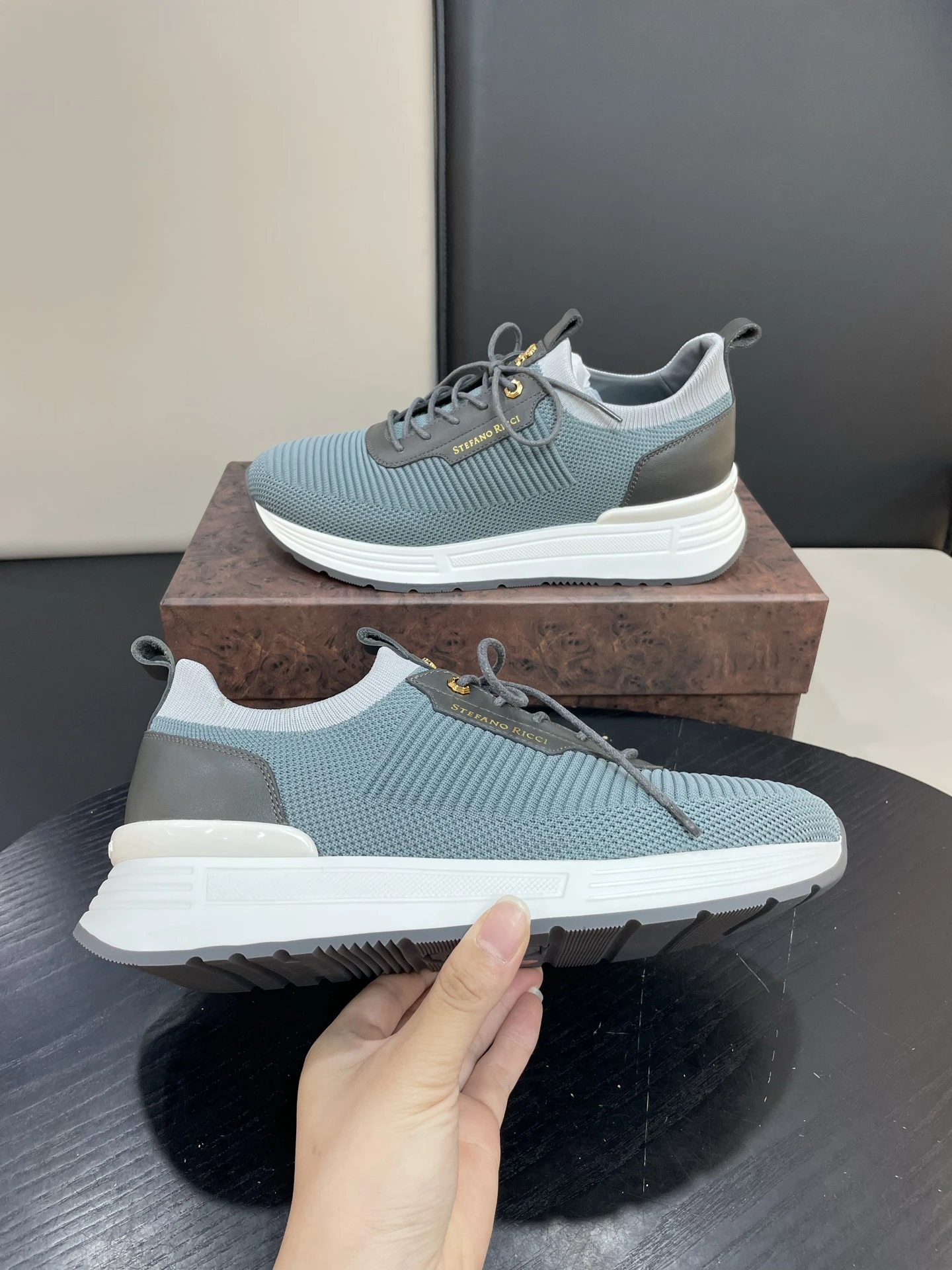 STEFANO RICCI Мужские кроссовки из трикотажа