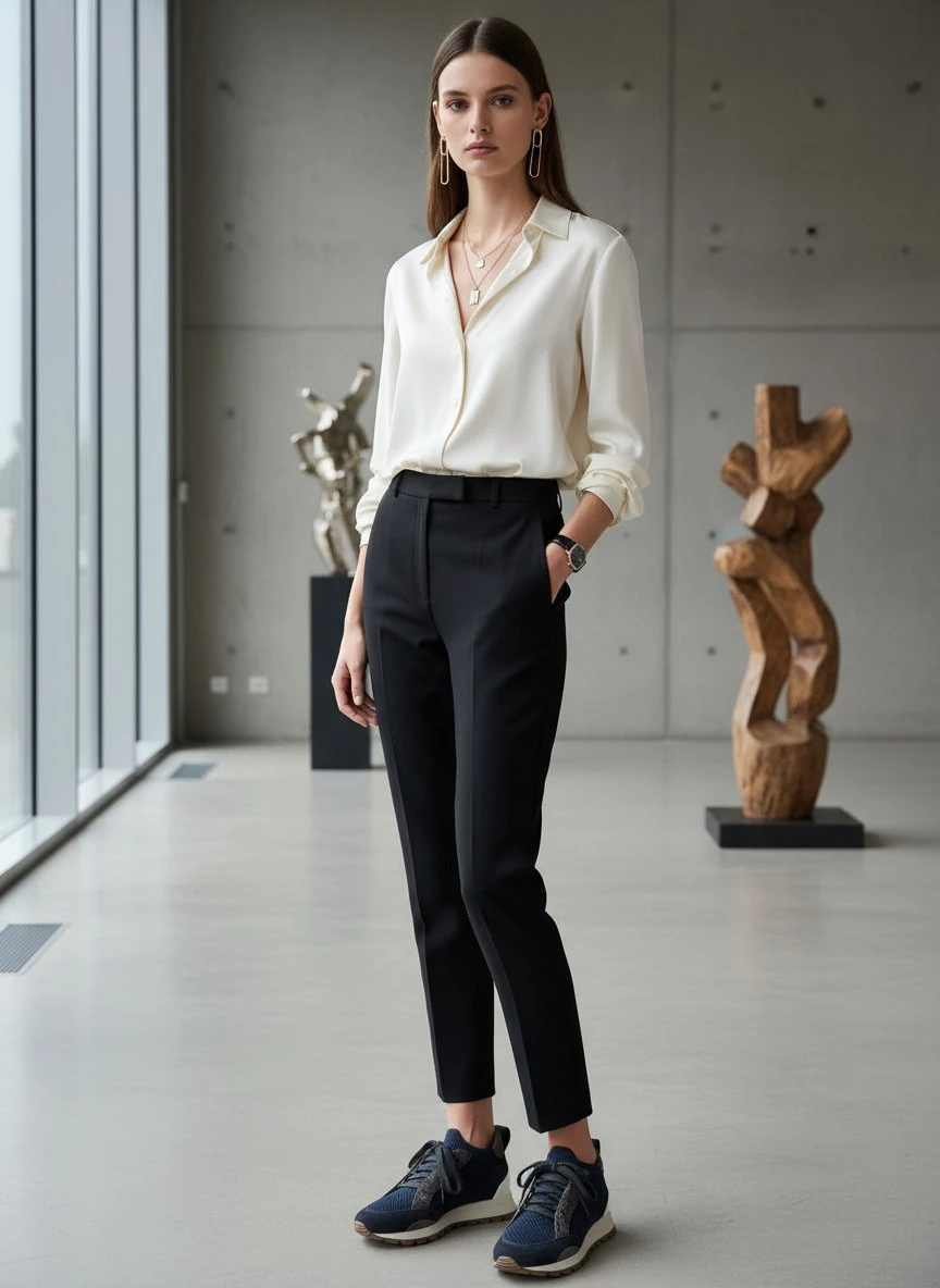 BRUNELLO CUCINELLI Женские кроссовки спортивного дизайна BRUNELLO CUCINELLI Женские кроссовки спортивного дизайна