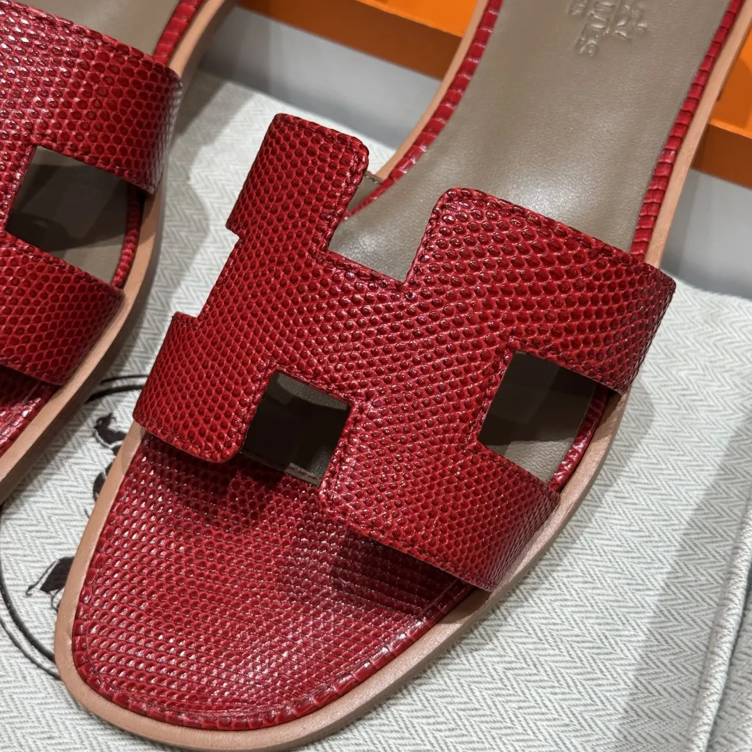 HERMES Женские сандалии Oran кожа ящерицы 