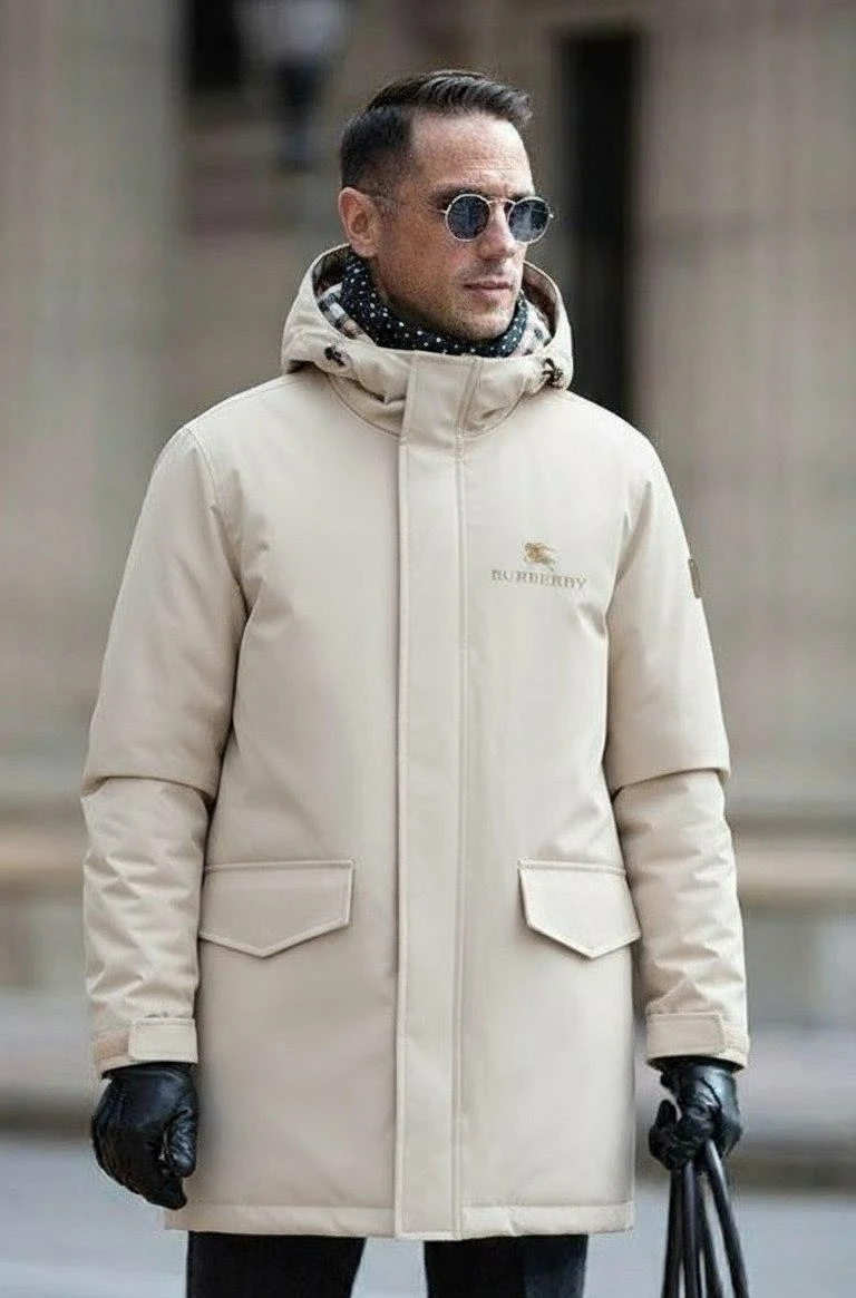 BURBERRY Мужской пуховик прямого кроя BURBERRY Мужской пуховик прямого кроя