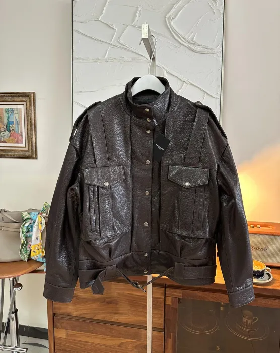 SAINT LAURENT Женская кожаная куртка