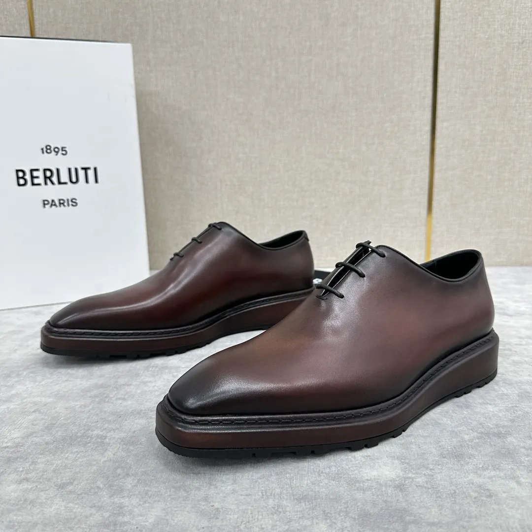 BERLUTI Мужские кожаные туфли оксфорды BERLUTI Мужские кожаные туфли оксфорды