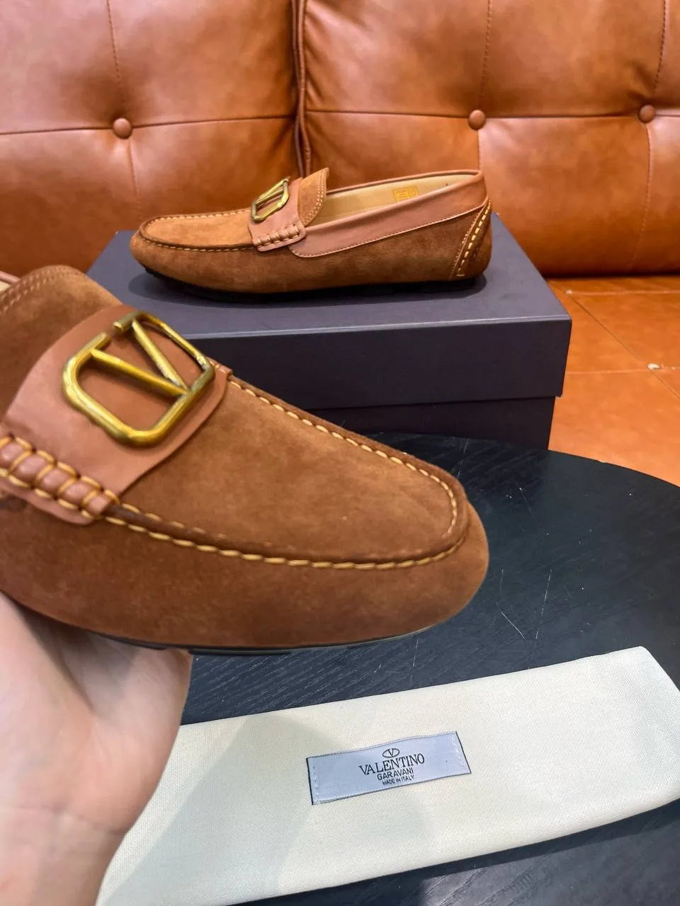 VALENTINO Мужские замшевые мокасины