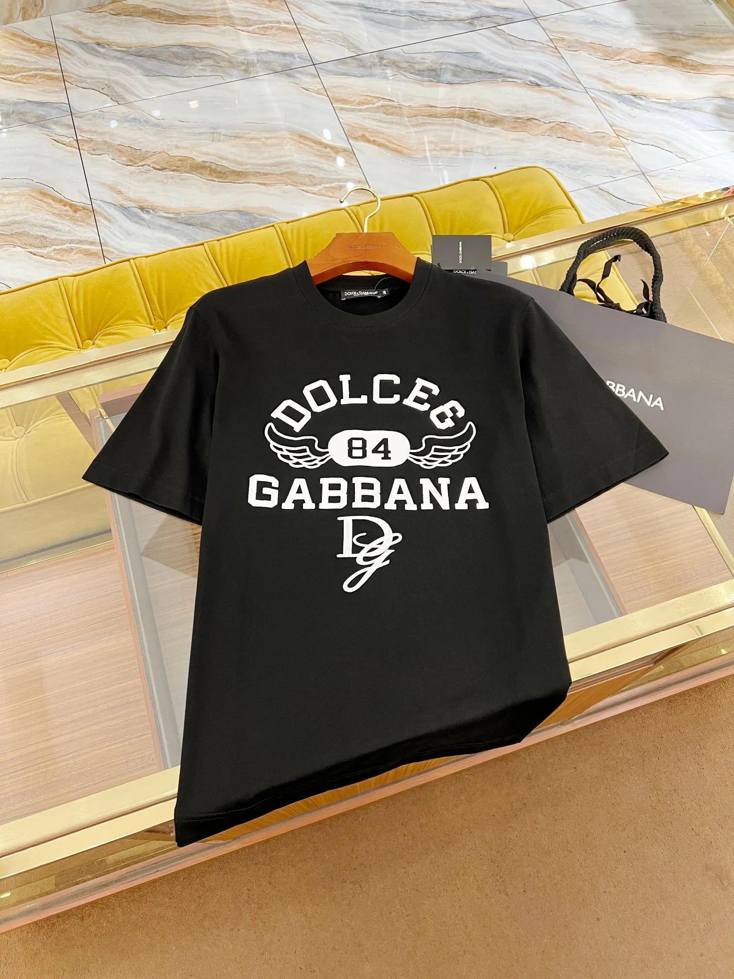 DOLCE & GABBANA Мужская футболка хлопок черно-белая