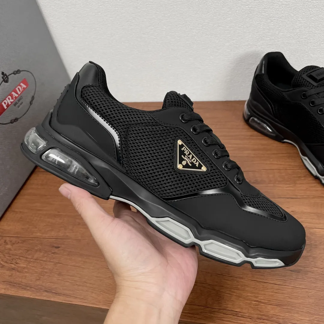 PRADA Мужские кроссовки коровья кожа с фирменной эмблемой 