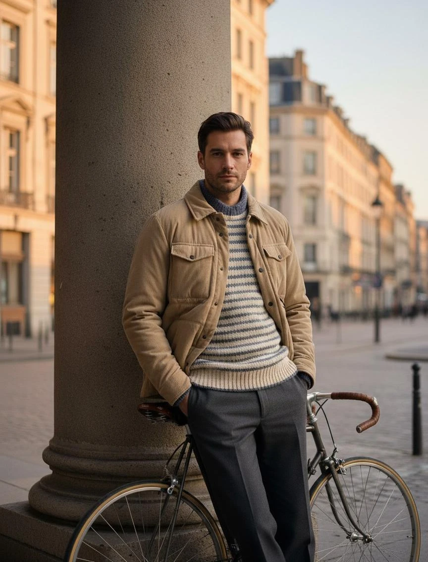 MONCLER Мужская куртка из вельвета MONCLER Мужская куртка из вельвета