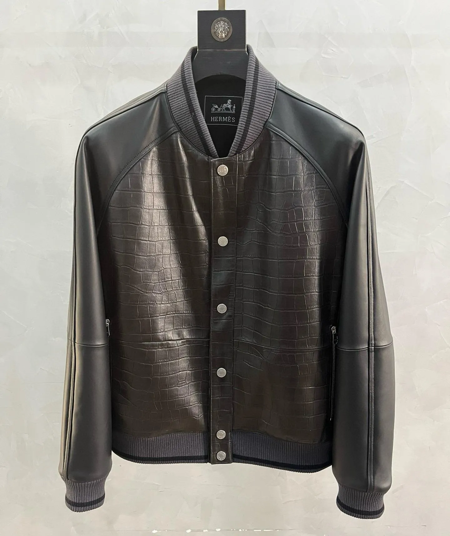 HERMES Мужская кожаная куртка HERMES Мужская кожаная куртка