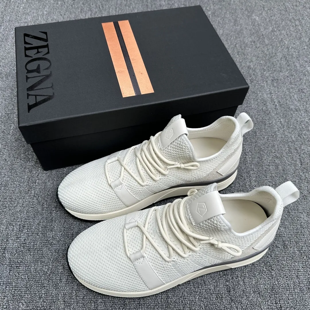 ERMENEGILDO ZEGNA Мужские кроссовки коровья кожа с минималистичным дизайном ERMENEGILDO ZEGNA Мужские кроссовки коровья кожа с минималистичным дизайном