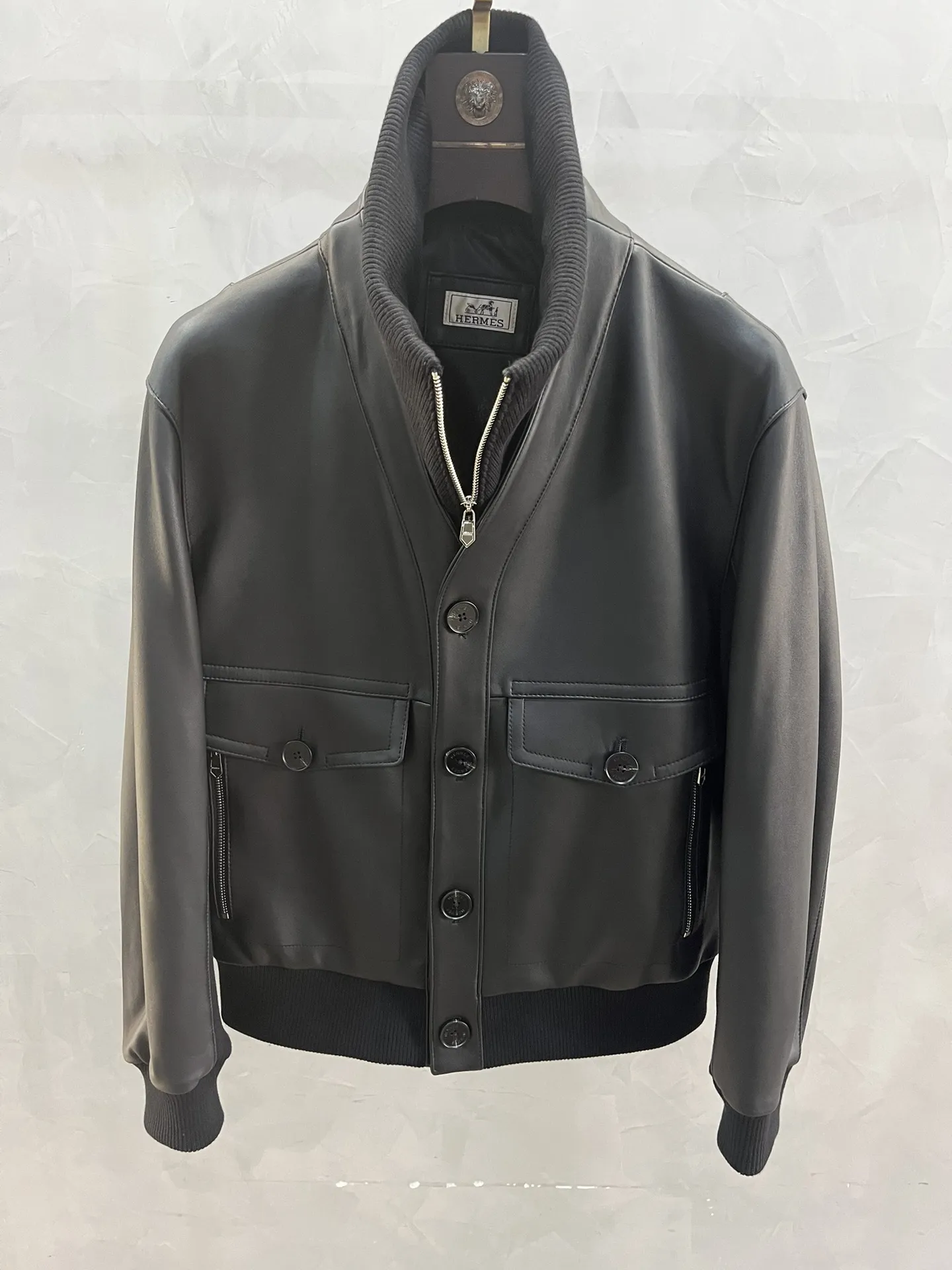 HERMES Мужская кожаная куртка HERMES Мужская кожаная куртка