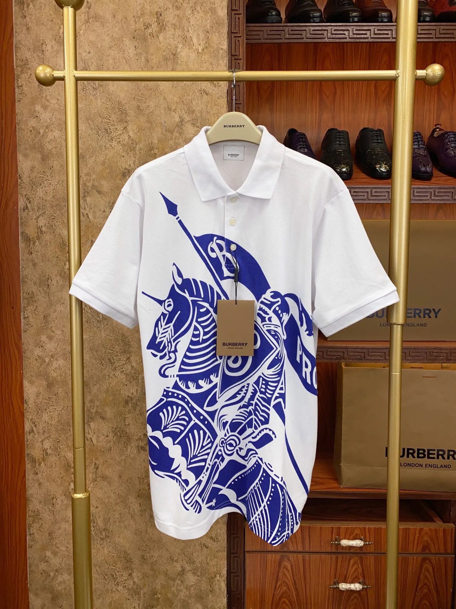 BURBERRY Мужская рубашка ткань пике-хлопок