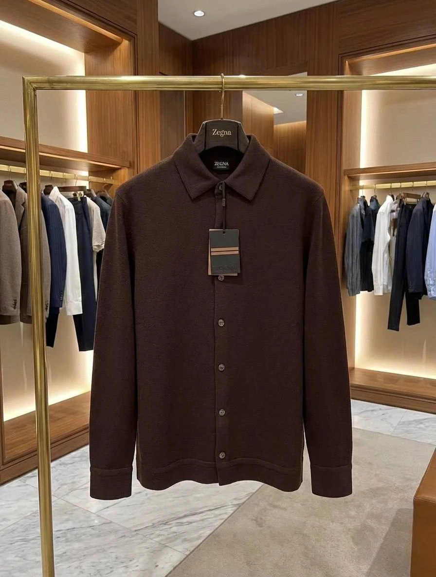 ERMENEGILDO ZEGNA Мужская рубашка из кашемира 