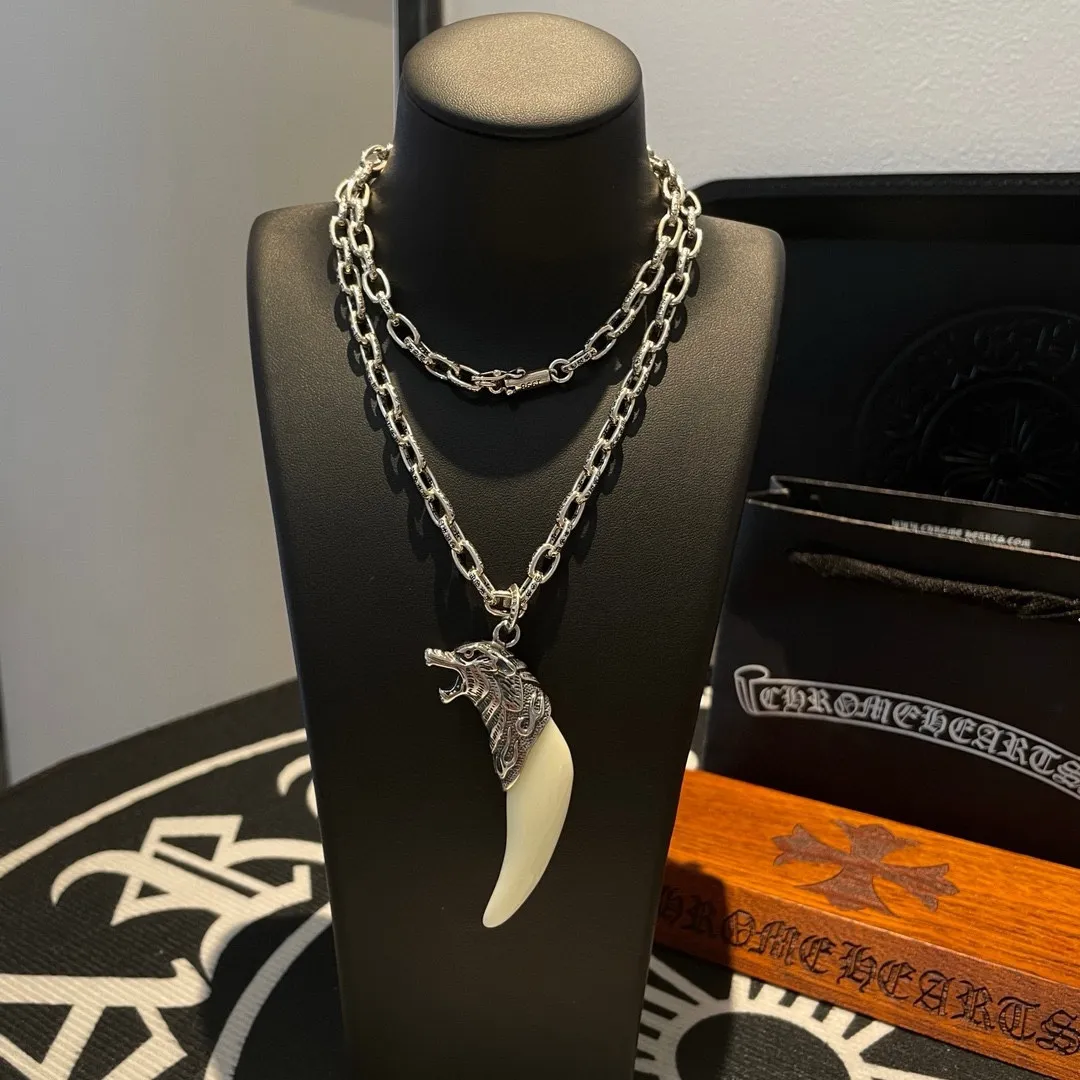 CHROME HEARTS Мужская цепь с  кулоном головы волка CHROME HEARTS Мужская цепь с  кулоном головы волка