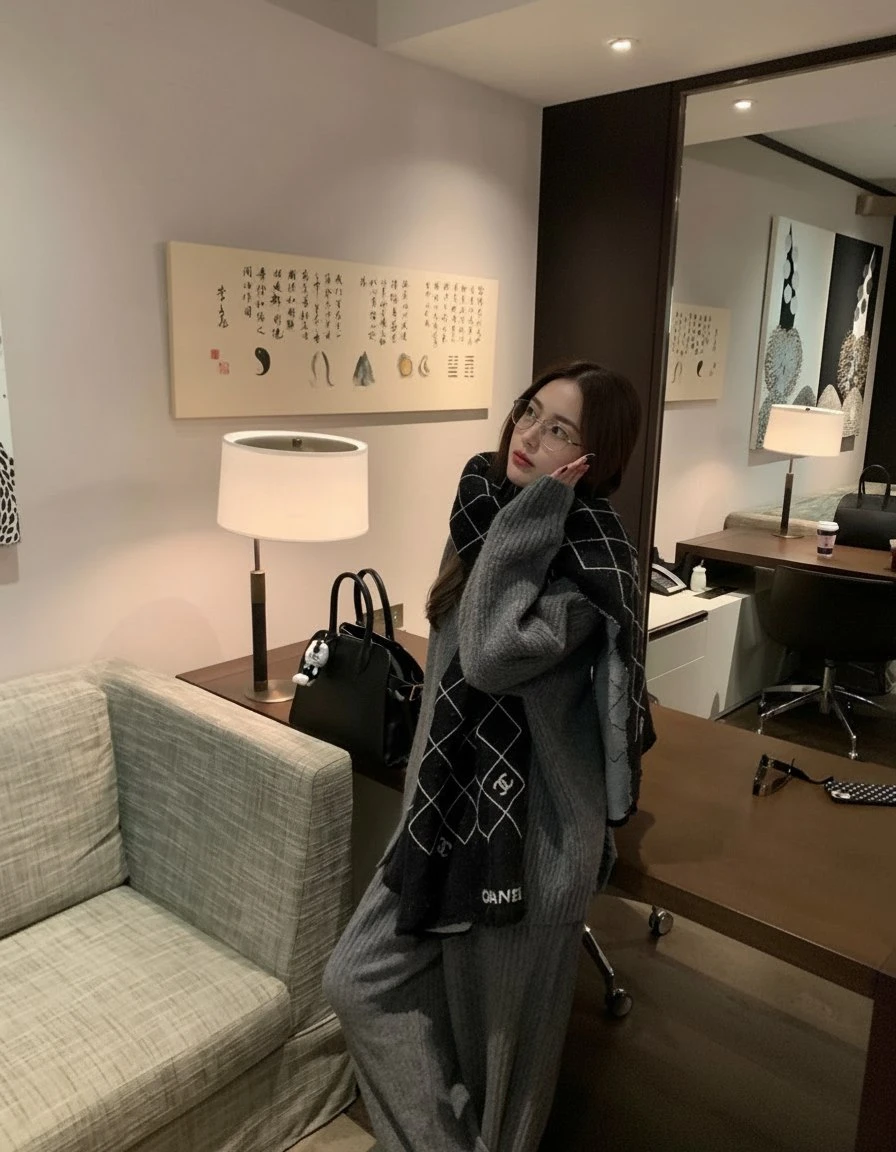 CHANEL Женский шарф из кашемира CHANEL Женский шарф из кашемира