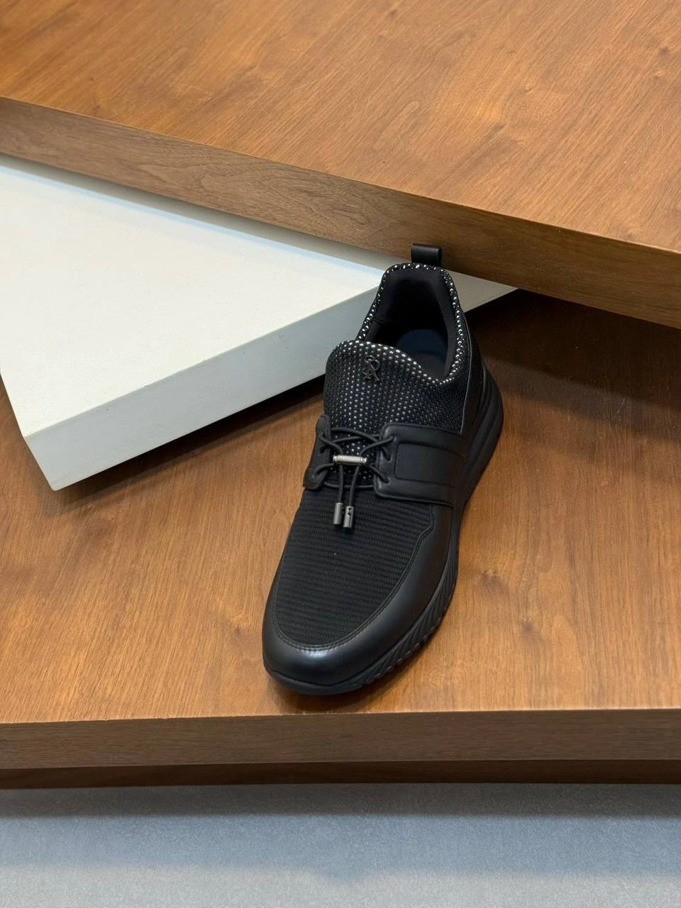 STEFANO RICCI Мужские кроссовки кожаные черные