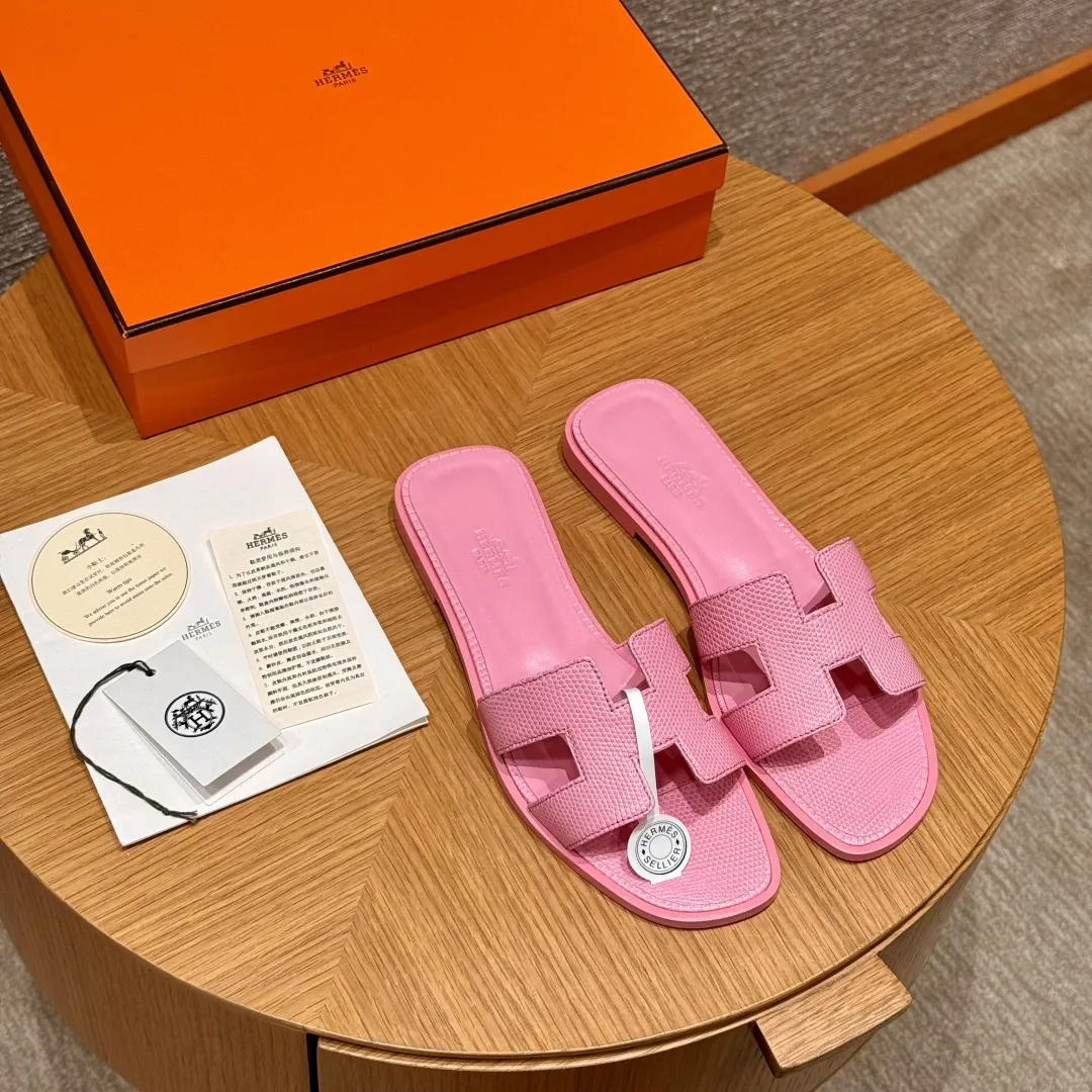 HERMES Женские сандалии Oran кожа ящерицы HERMES Женские сандалии Oran кожа ящерицы