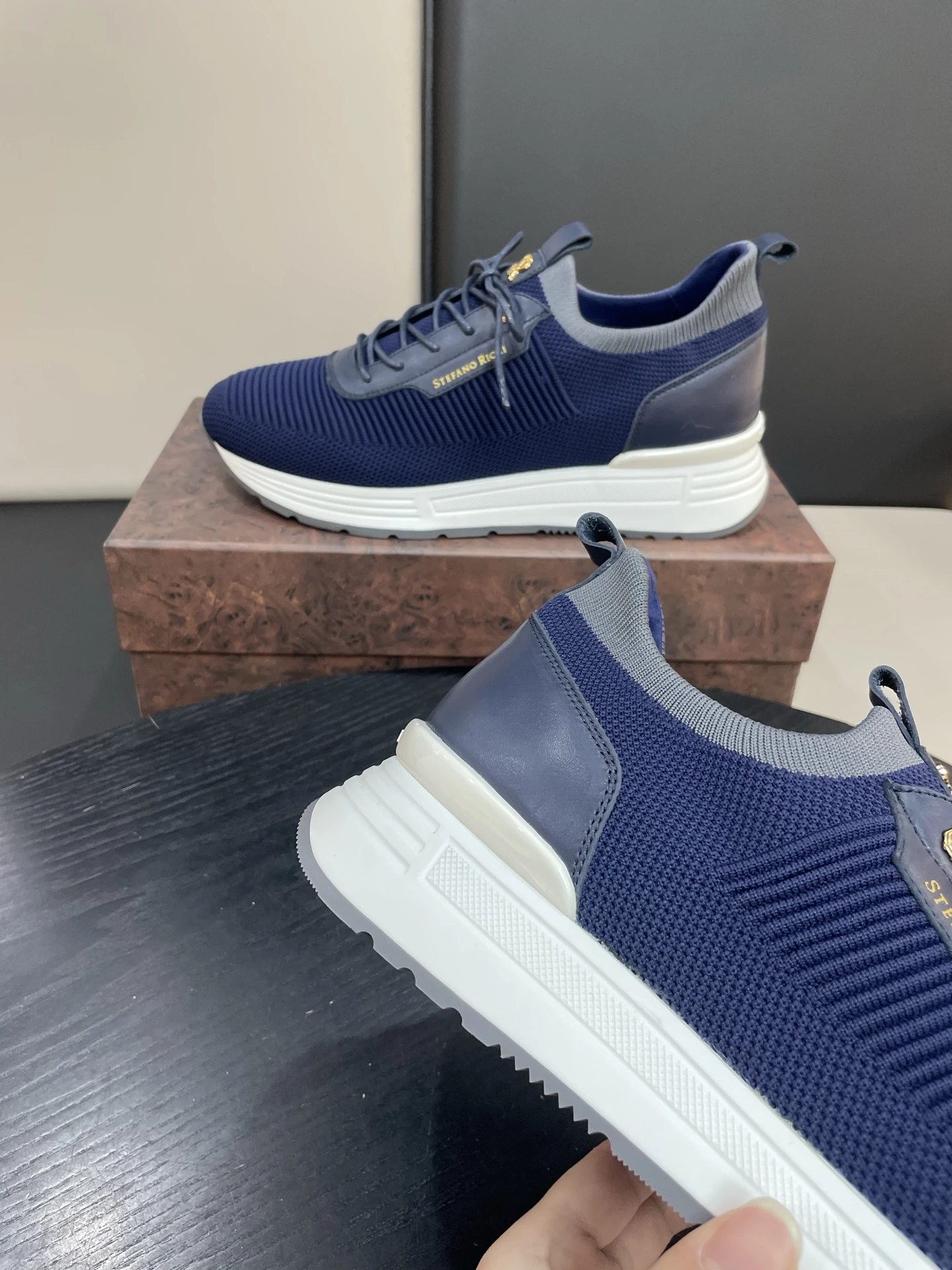 STEFANO RICCI Мужские кроссовки из трикотажа