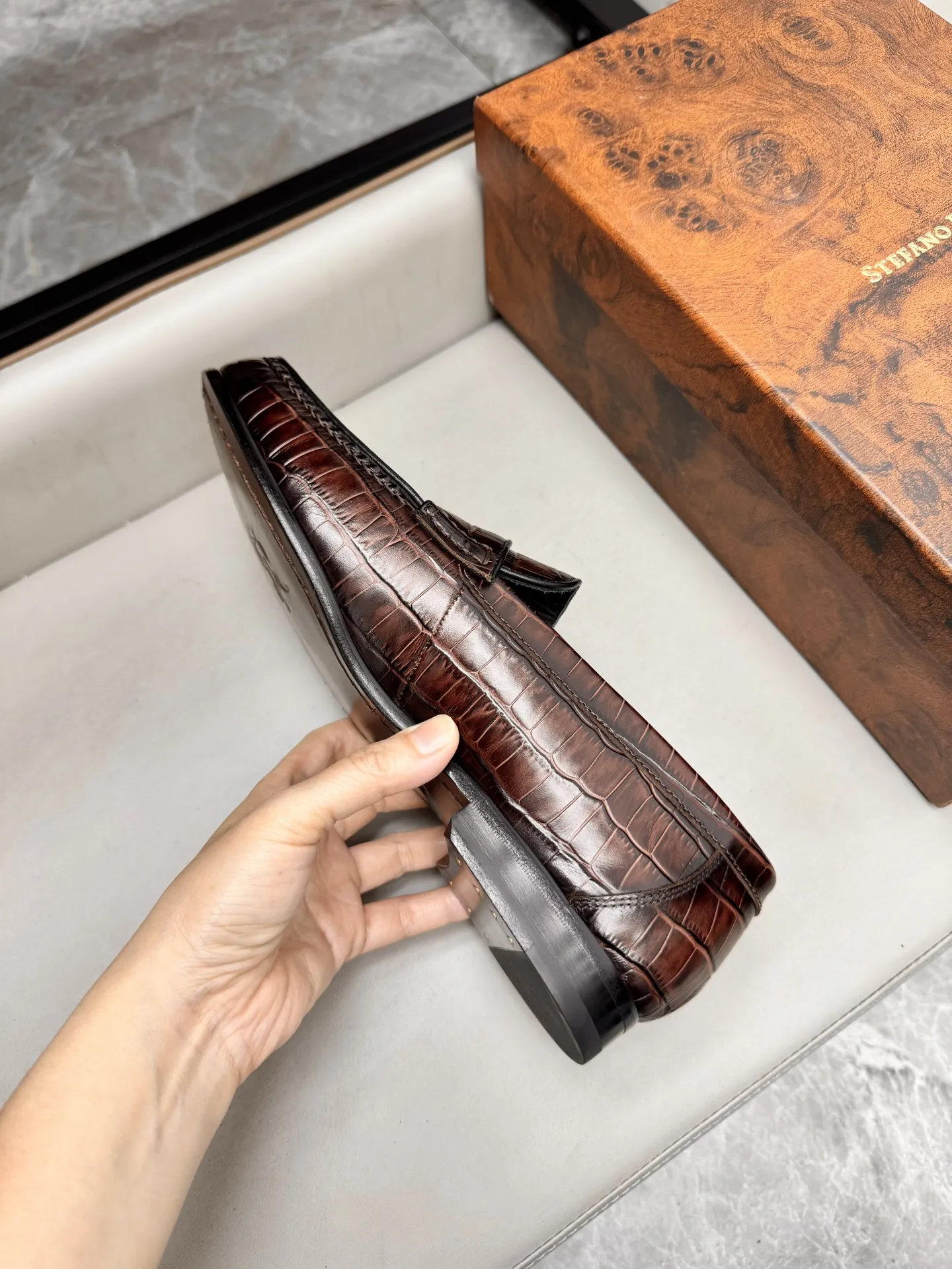 STEFANO RICCI Мужские лоферы из коровьей кожи коричневые STEFANO RICCI Мужские лоферы из коровьей кожи коричневые