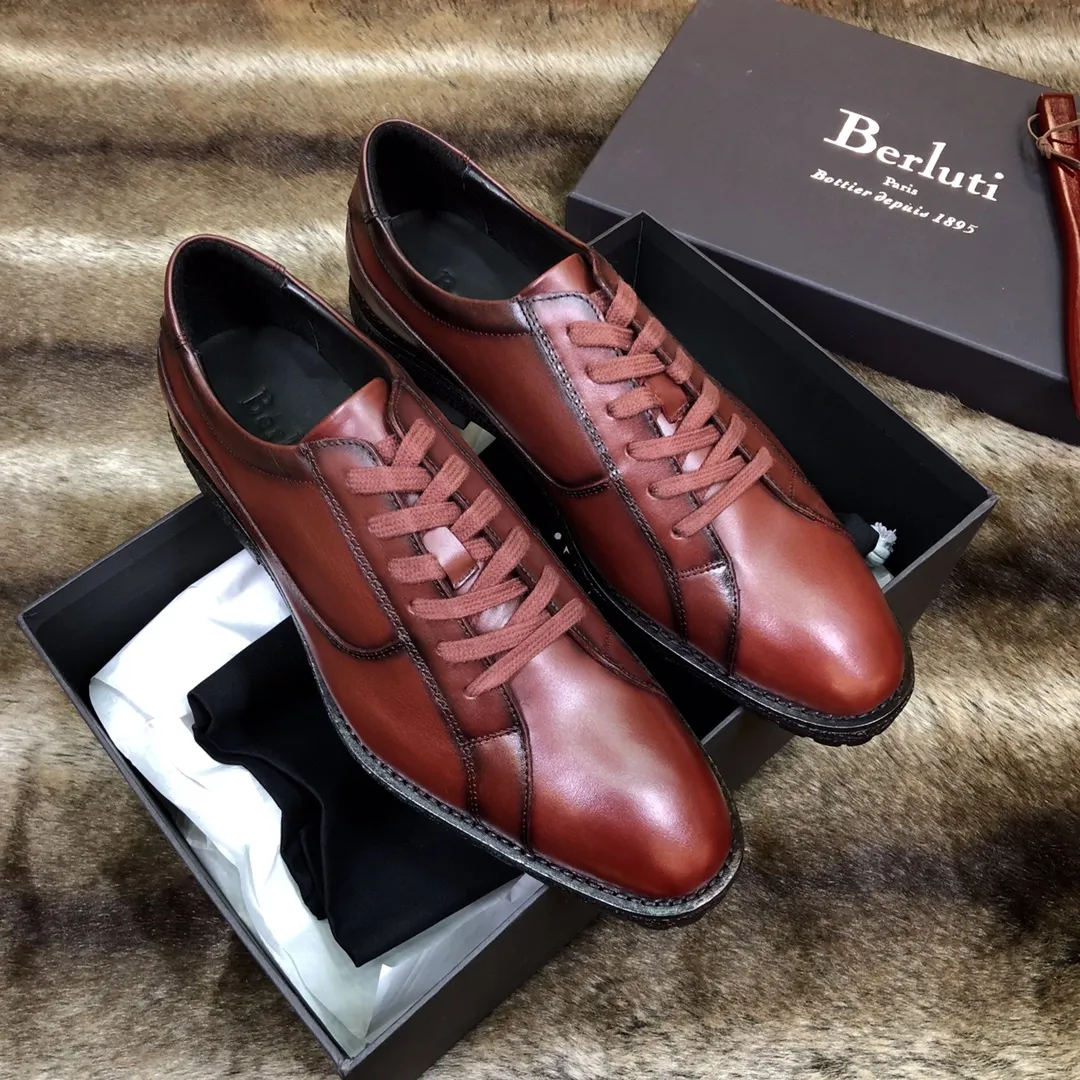 BERLUTI Мужские туфли из кожи тайского сиамского крокодила BERLUTI Мужские туфли из кожи тайского сиамского крокодила