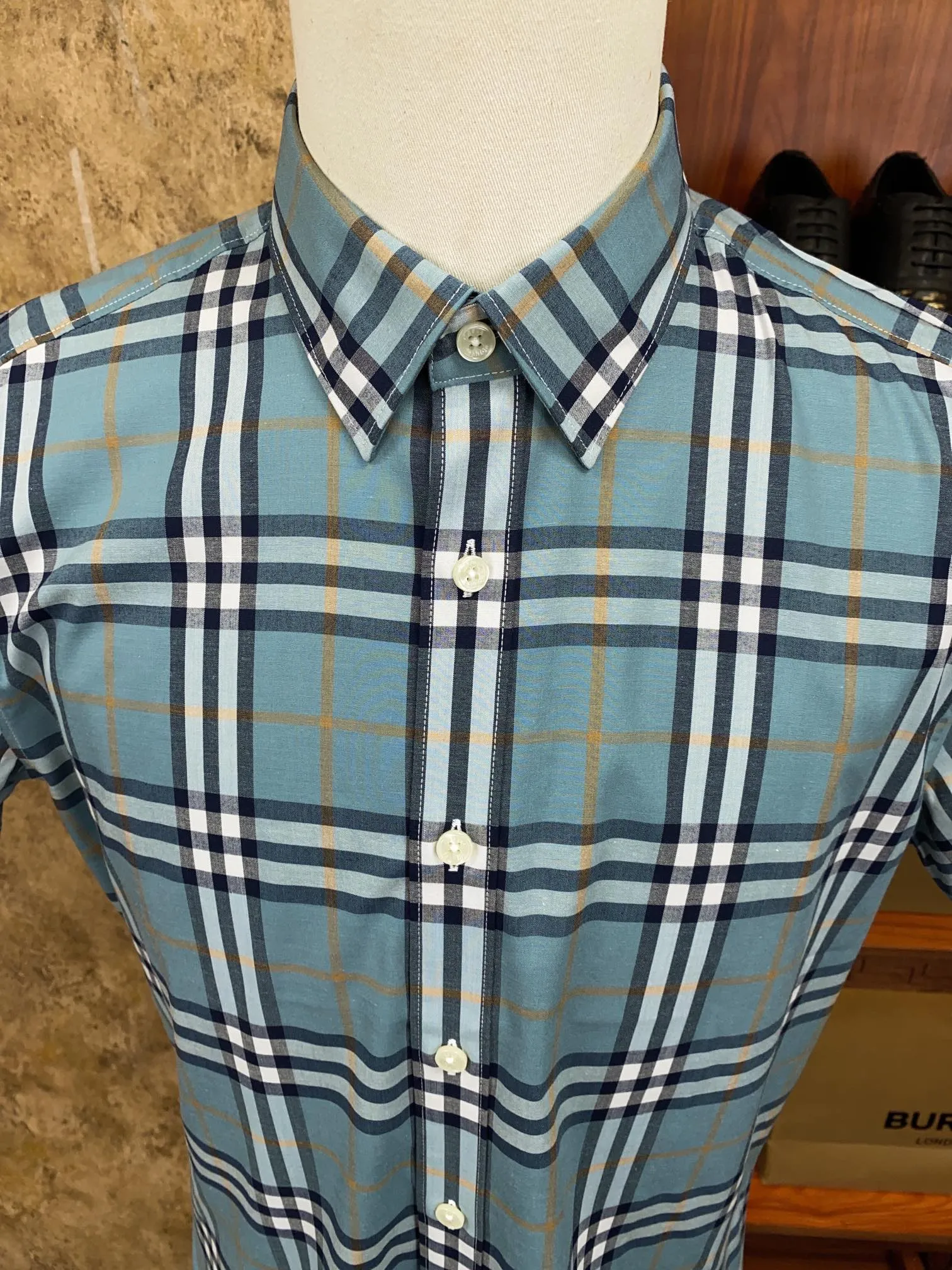 BURBERRY Мужская рубашка из поплина в классическом стиле