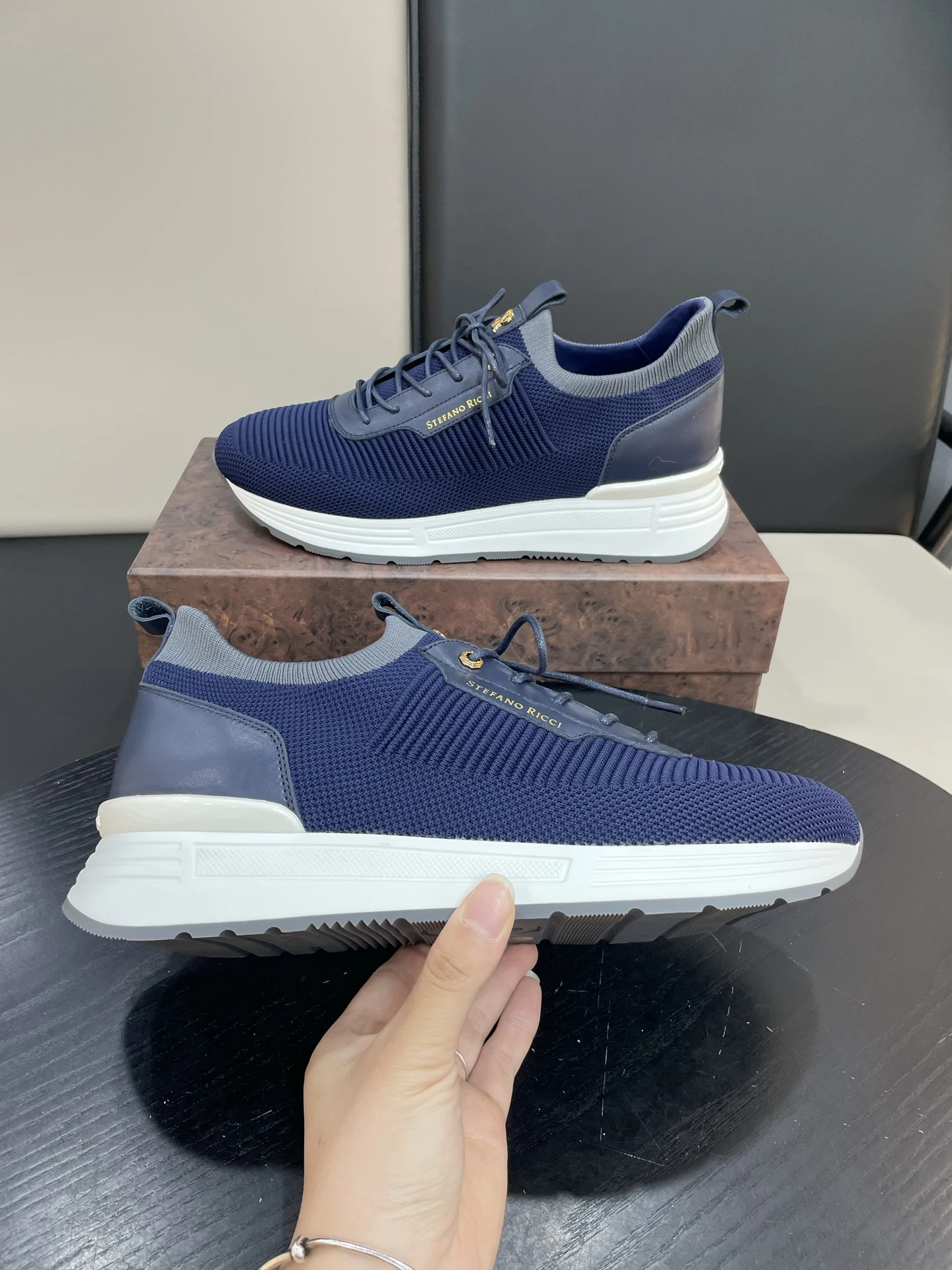 STEFANO RICCI Мужские кроссовки из трикотажа