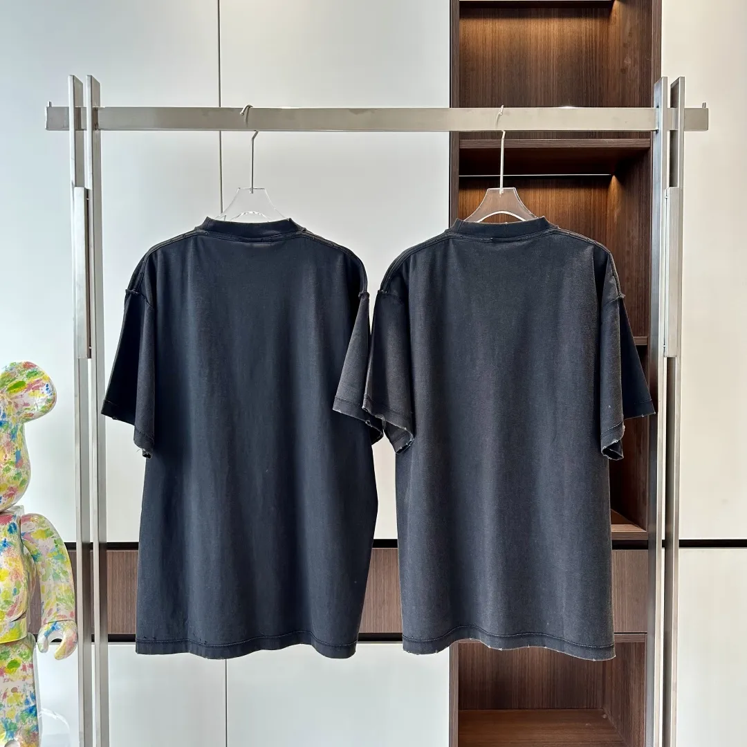 BALENCIAGA Мужская футболка Paris с вышитой нашивкой