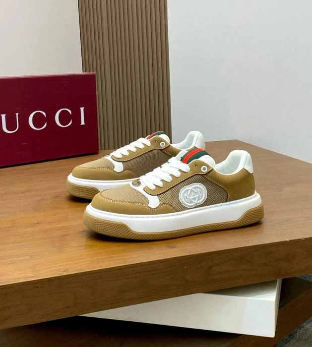 GUCCI Мужские кроссовки телячья кожа