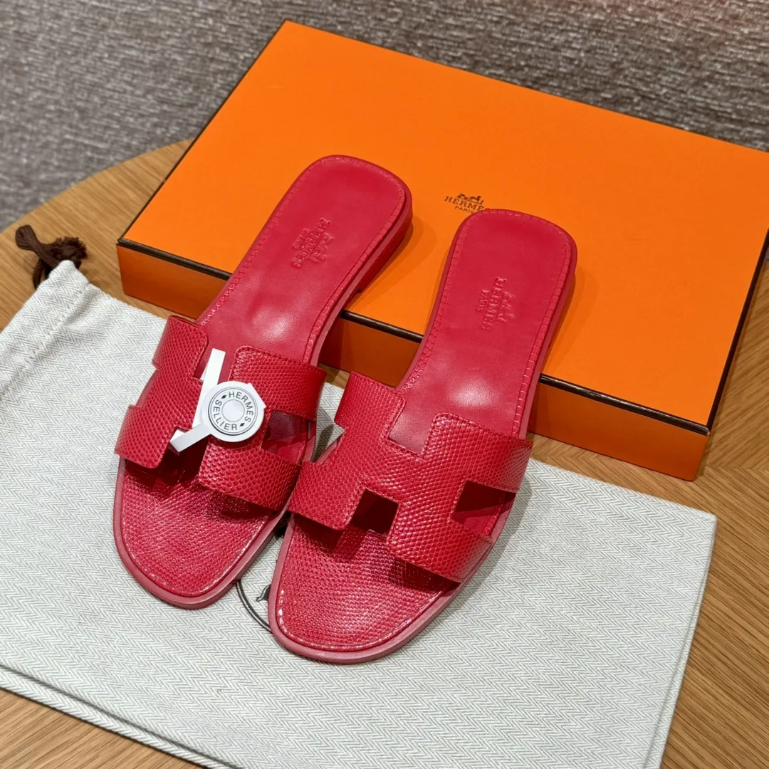 HERMES Женские сандалии Oran кожа ящерицы 