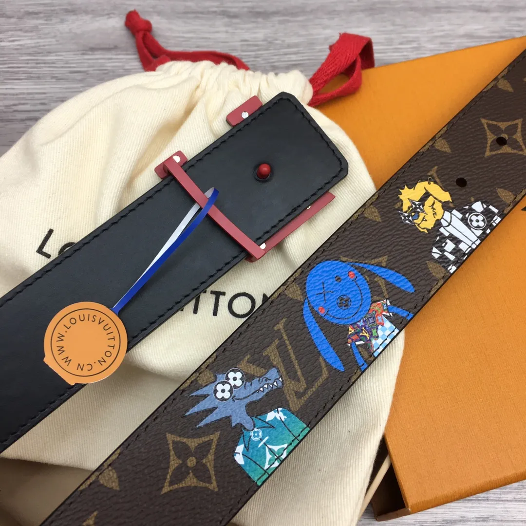 LOUIS VUITTON Мужской ремень с принтом мультипликационных персонажей LOUIS VUITTON Мужской ремень с принтом мультипликационных персонажей