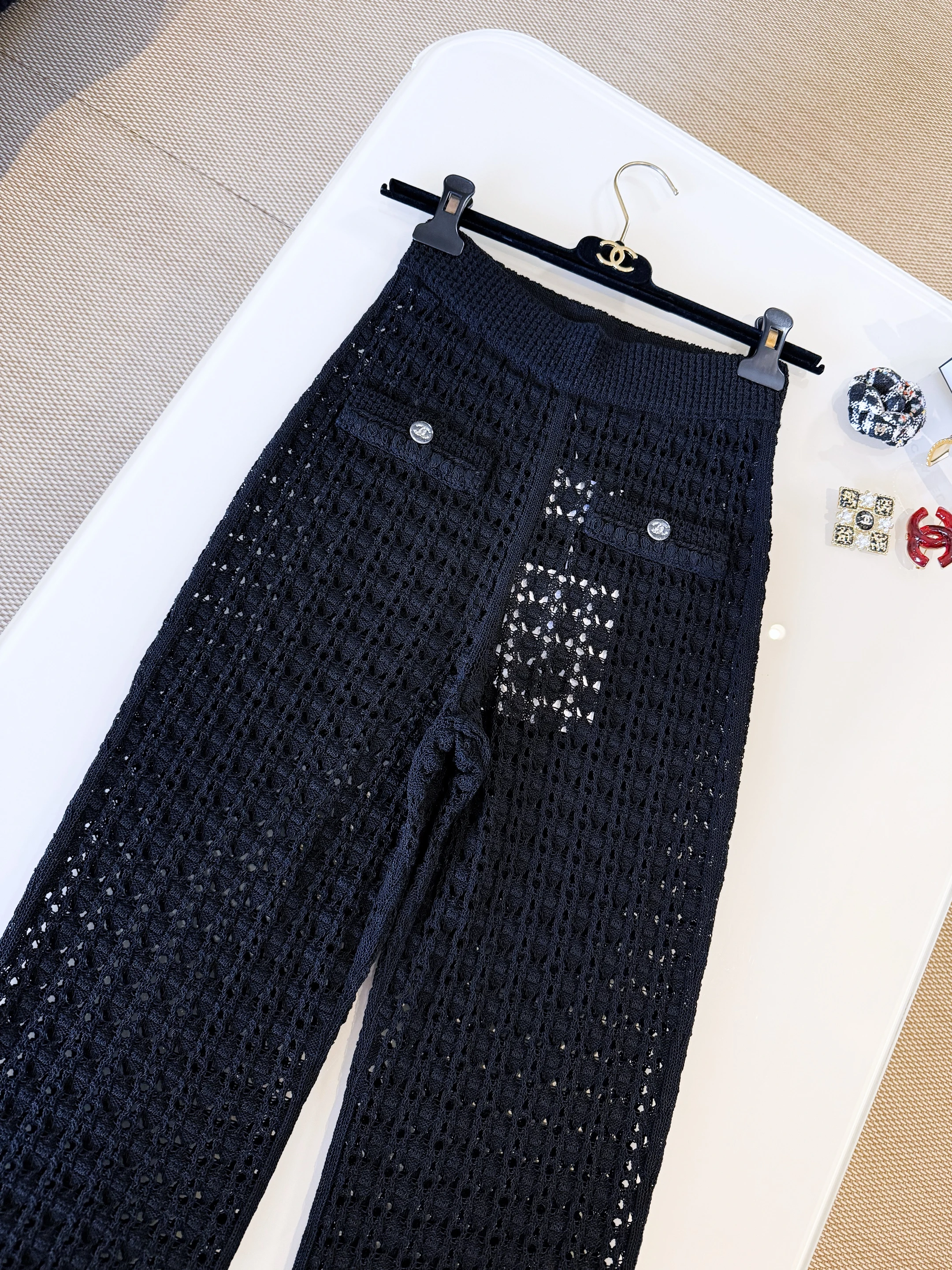 CHANEL Женские ажурные брюки 