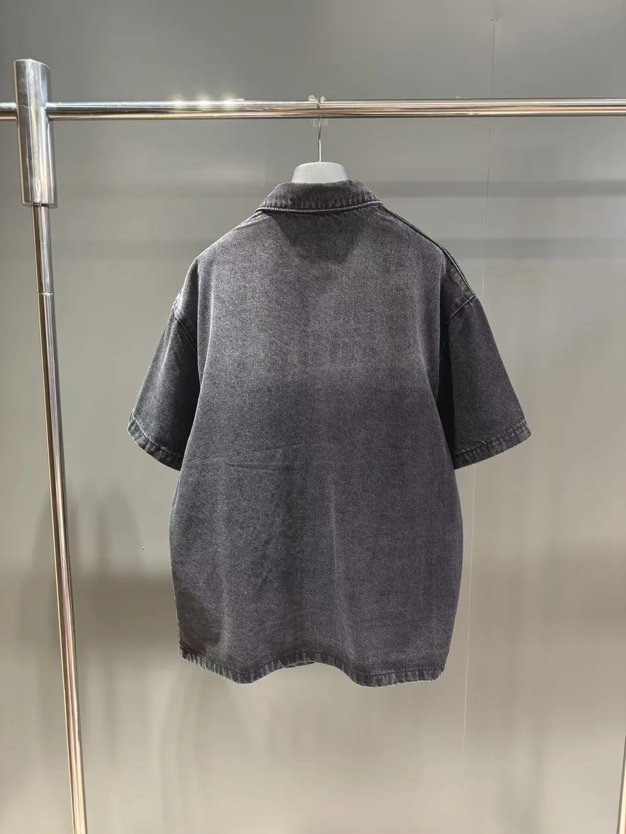 PRADA Мужская рубашка с короткими рукавами из денима