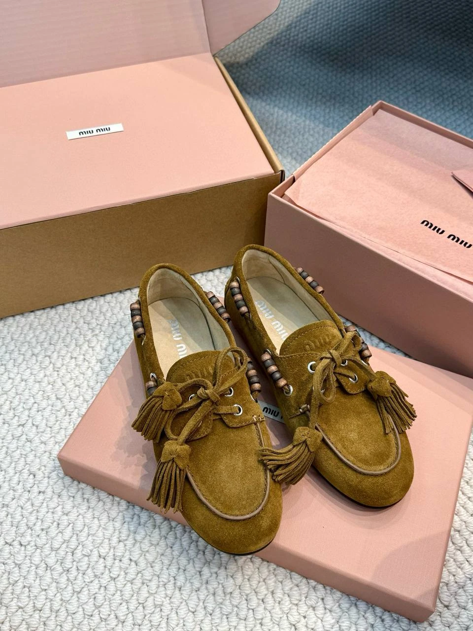 MIU MIU Женские лоферы из овчины MIU MIU Женские лоферы из овчины