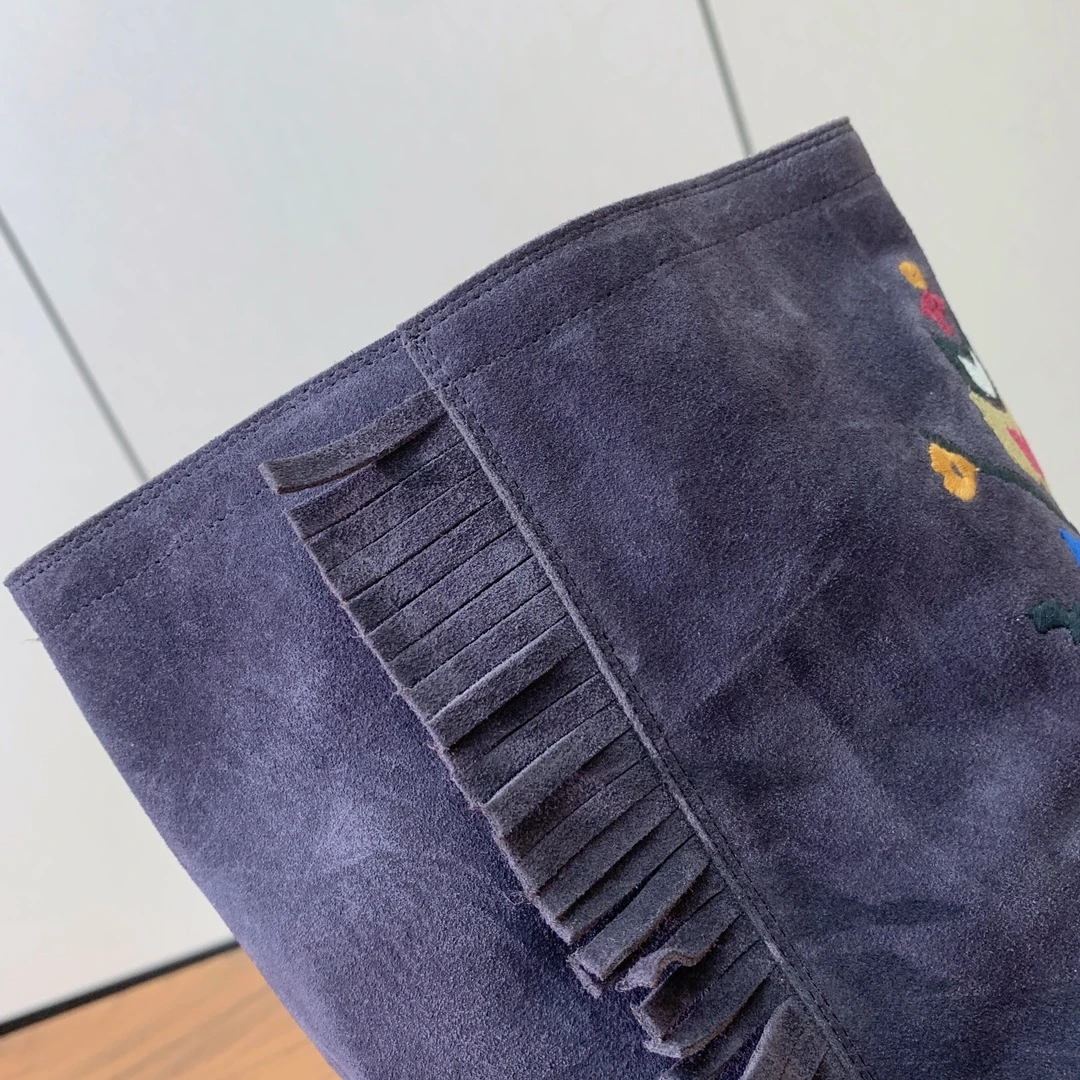 ISABEL MARANT Женские замшевые сапоги с вышивкой