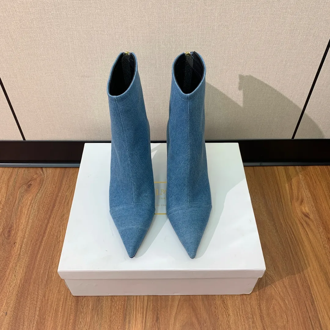 BALMAIN Женские ботильоны из денима