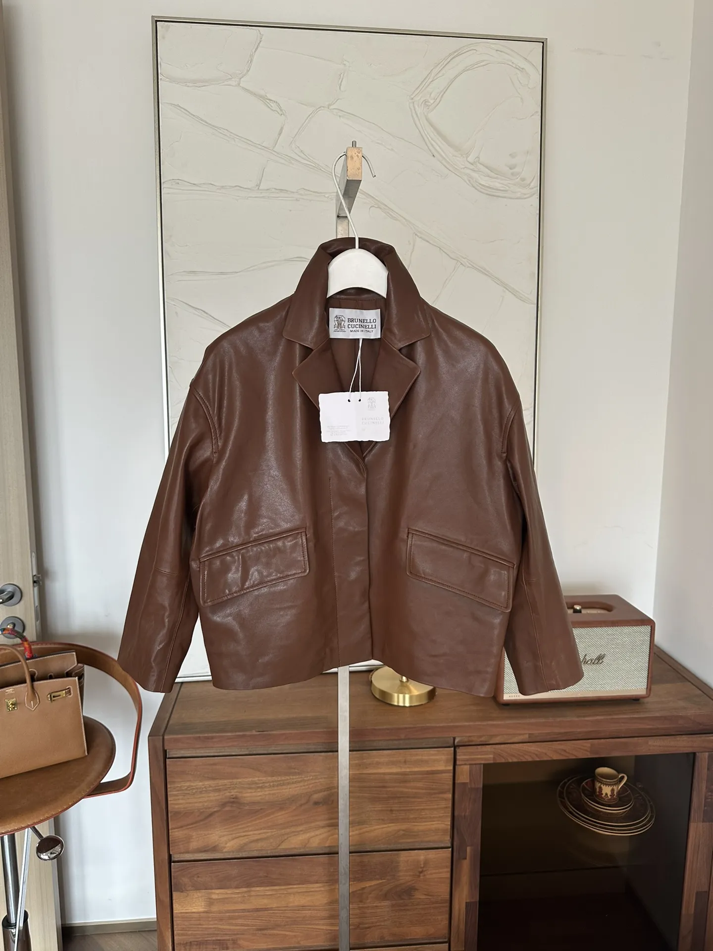 BRUNELLO CUCINELLI Женская кожаная куртка BRUNELLO CUCINELLI Женская кожаная куртка