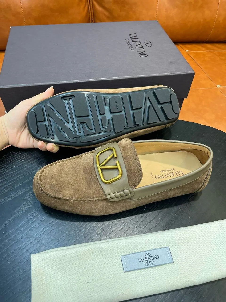 VALENTINO Мужские замшевые мокасины