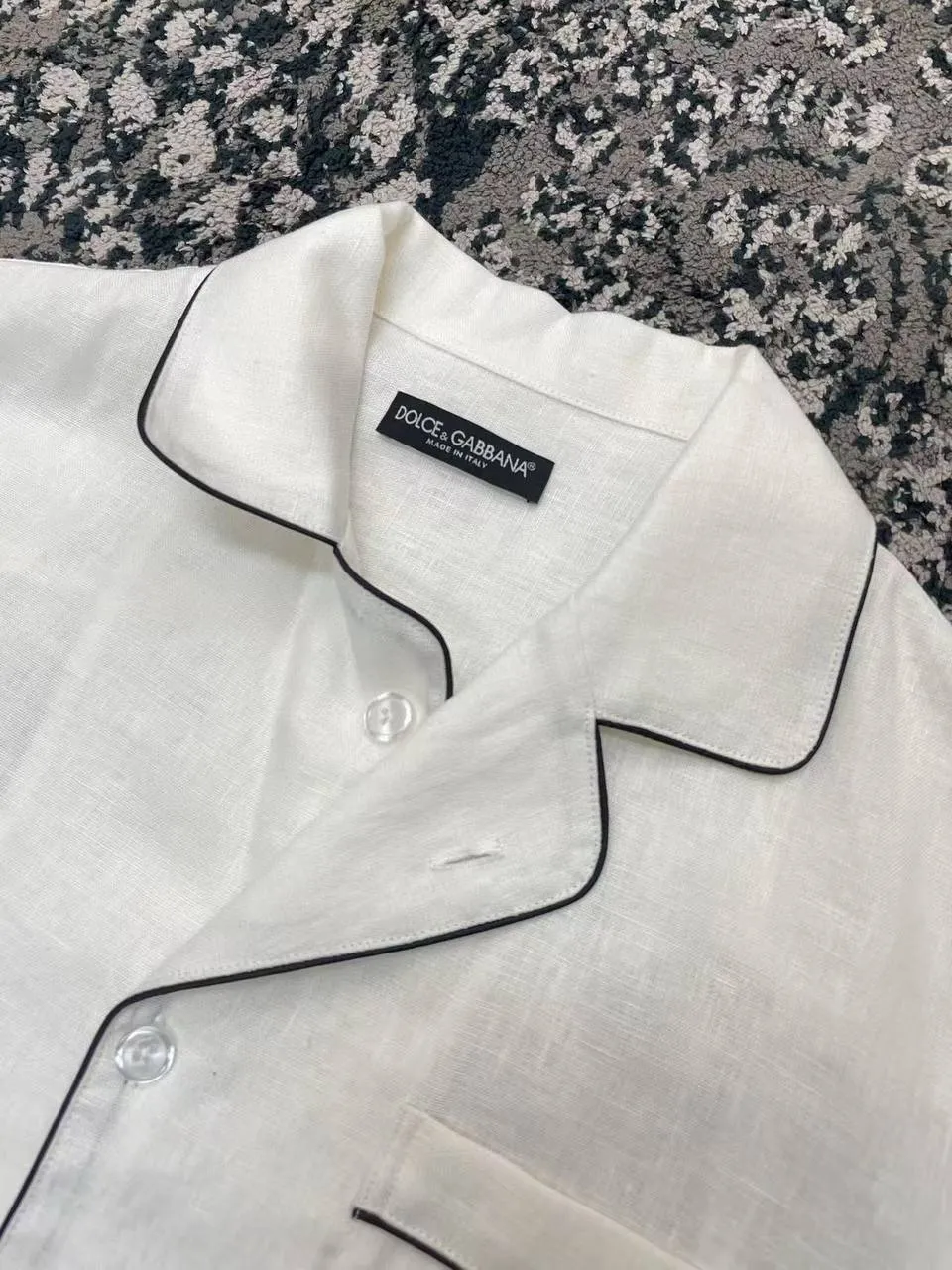 DOLCE & GABBANA Мужская рубашка из льна DOLCE & GABBANA Мужская рубашка из льна