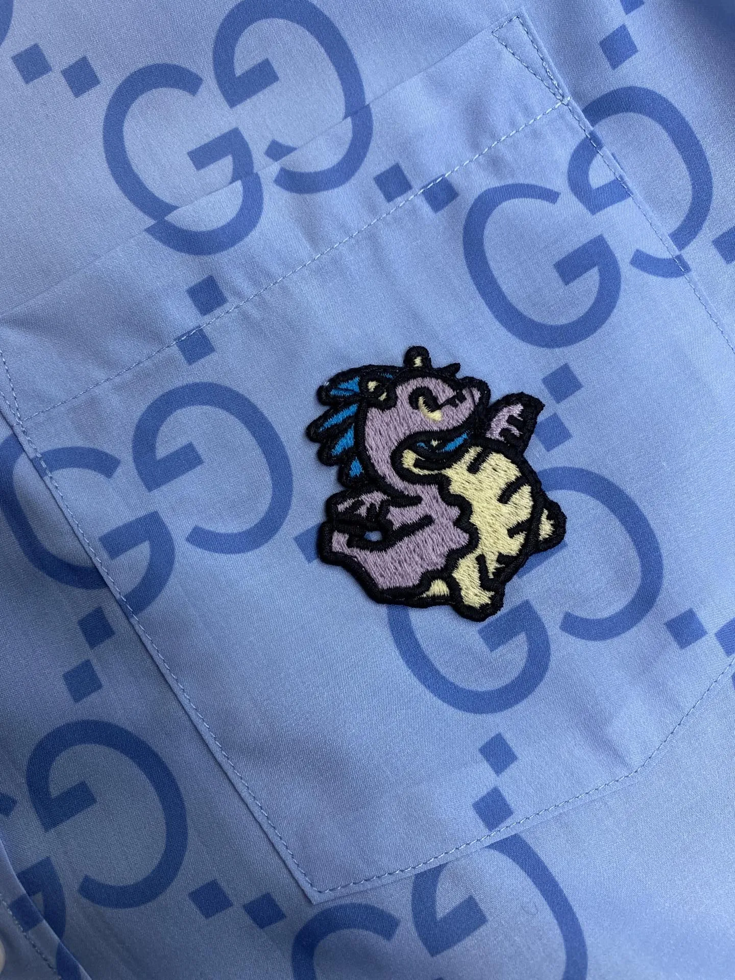 GUCCI Мужская рубашка Double G с принтом GUCCI Мужская рубашка Double G с принтом