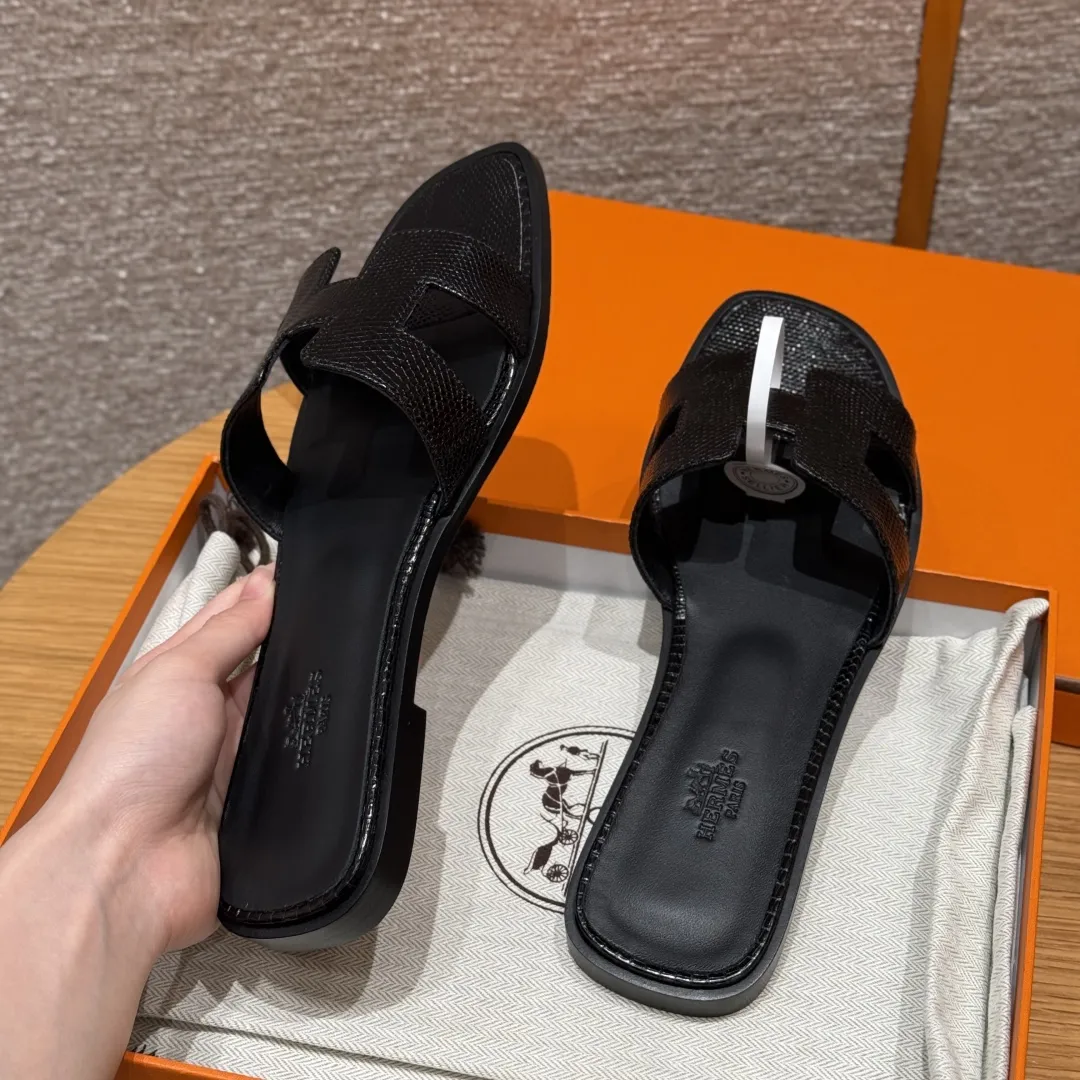 HERMES Женские сандалии Oran кожа ящерицы 