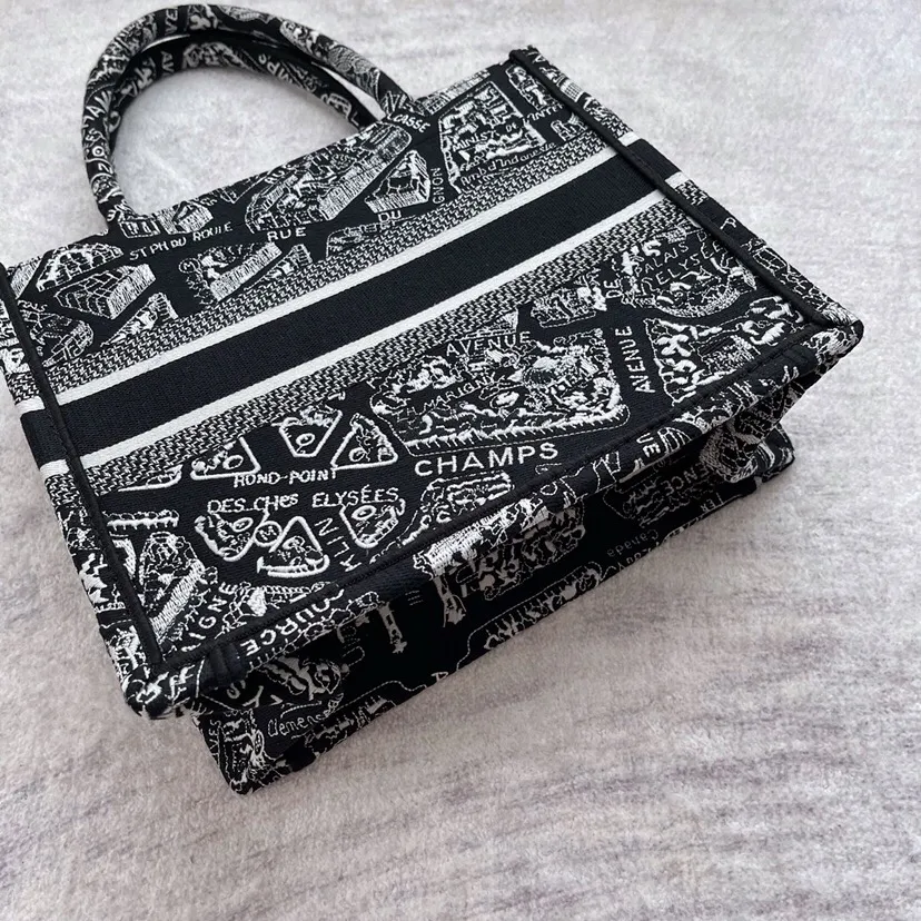 バッグ Christian Dior Book Tote (Plan de Paris) DIOR BOOK TOTE MEDIUM Plan de Paris Embroidery – Perrine Porter