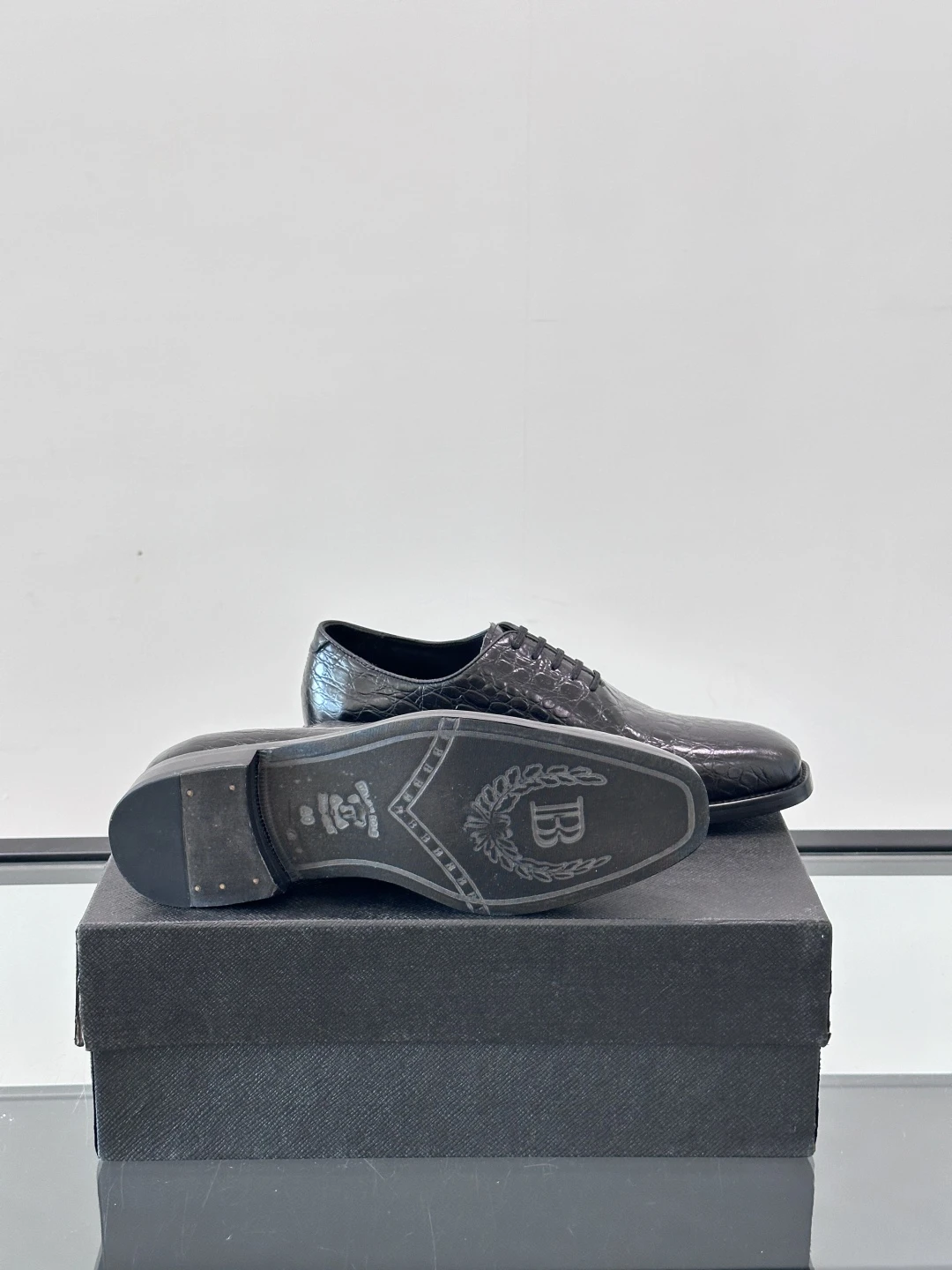 BALMAIN Мужские туфли коровья кожа под кожу рептилии