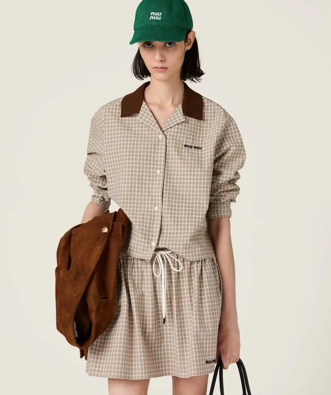 MIU MIU Женская рубашка в клетку MIU MIU Женская рубашка в клетку