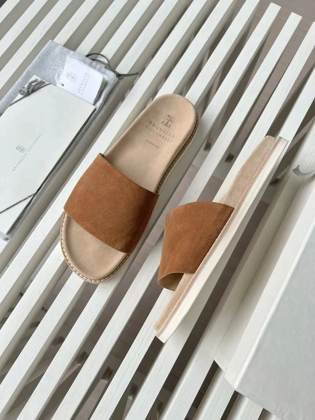 BRUNELLO CUCINELLI Мужские шлепки Urban из замши