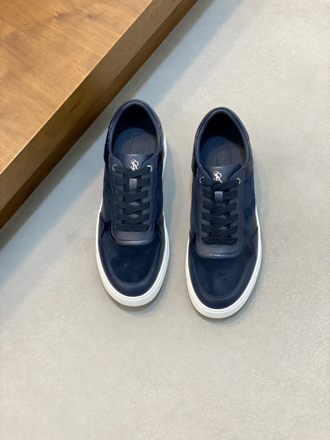 STEFANO RICCI Мужские кроссовки из телячьей кожи бежевые с белой подошвой