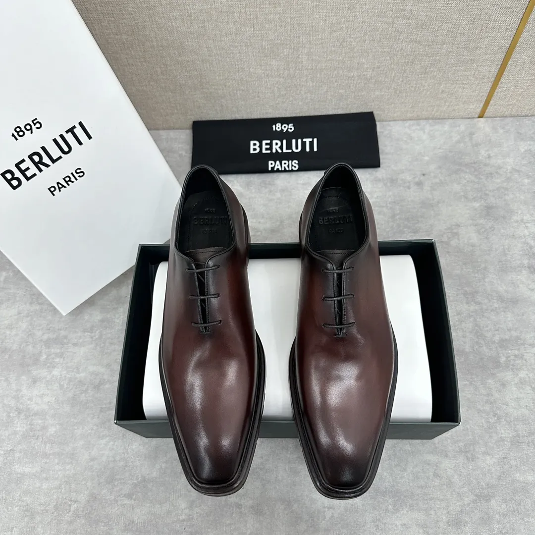 BERLUTI Мужские кожаные туфли оксфорды BERLUTI Мужские кожаные туфли оксфорды