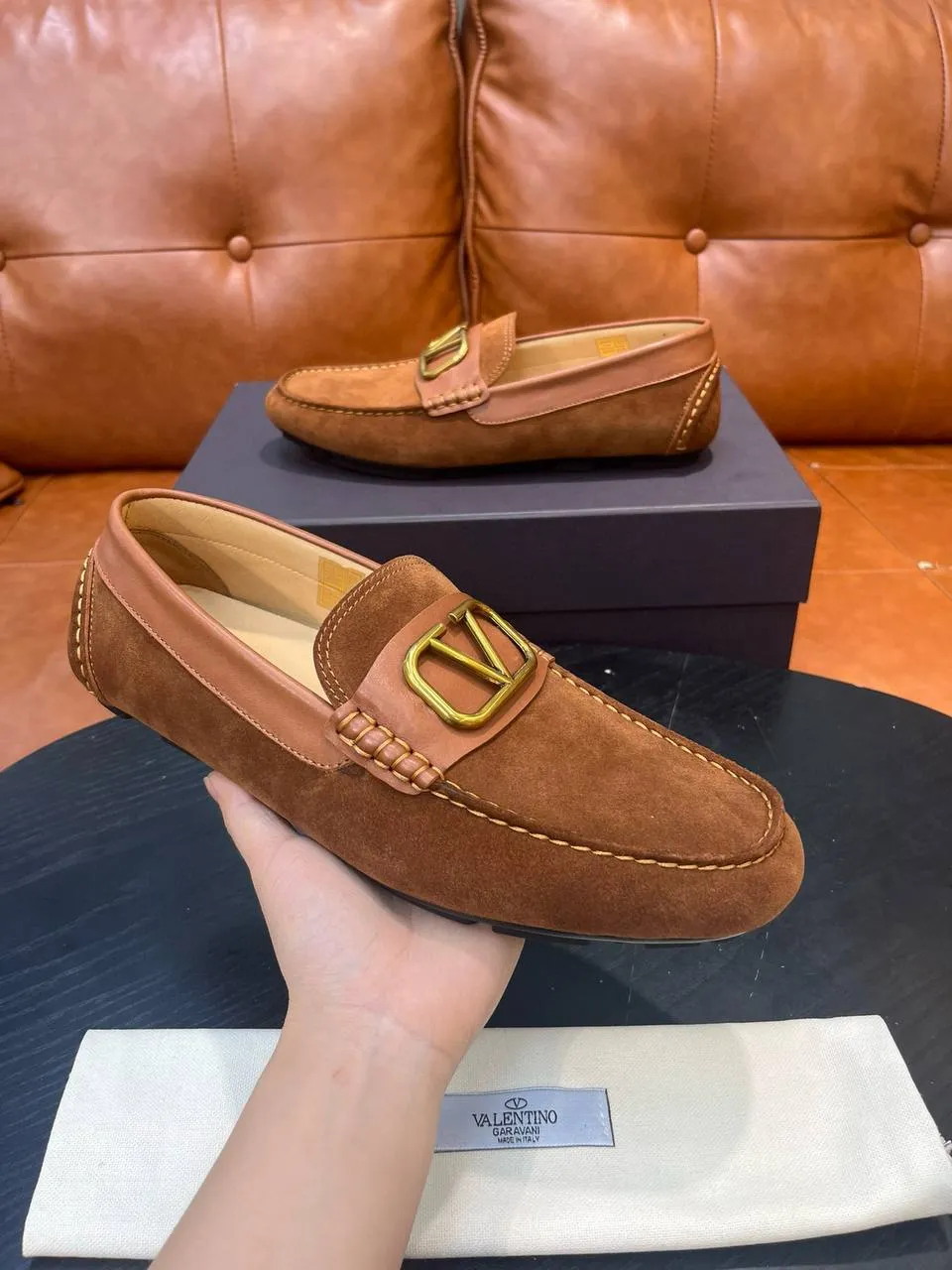 VALENTINO Мужские замшевые мокасины