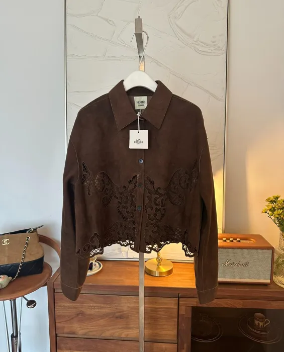 HERMES Женская рубашка из замши