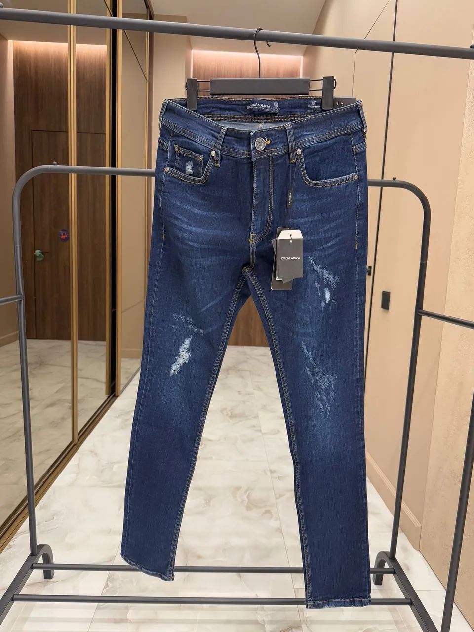 DOLCE & GABBANA Мужские джинсы с логотипом DOLCE & GABBANA Мужские джинсы с логотипом