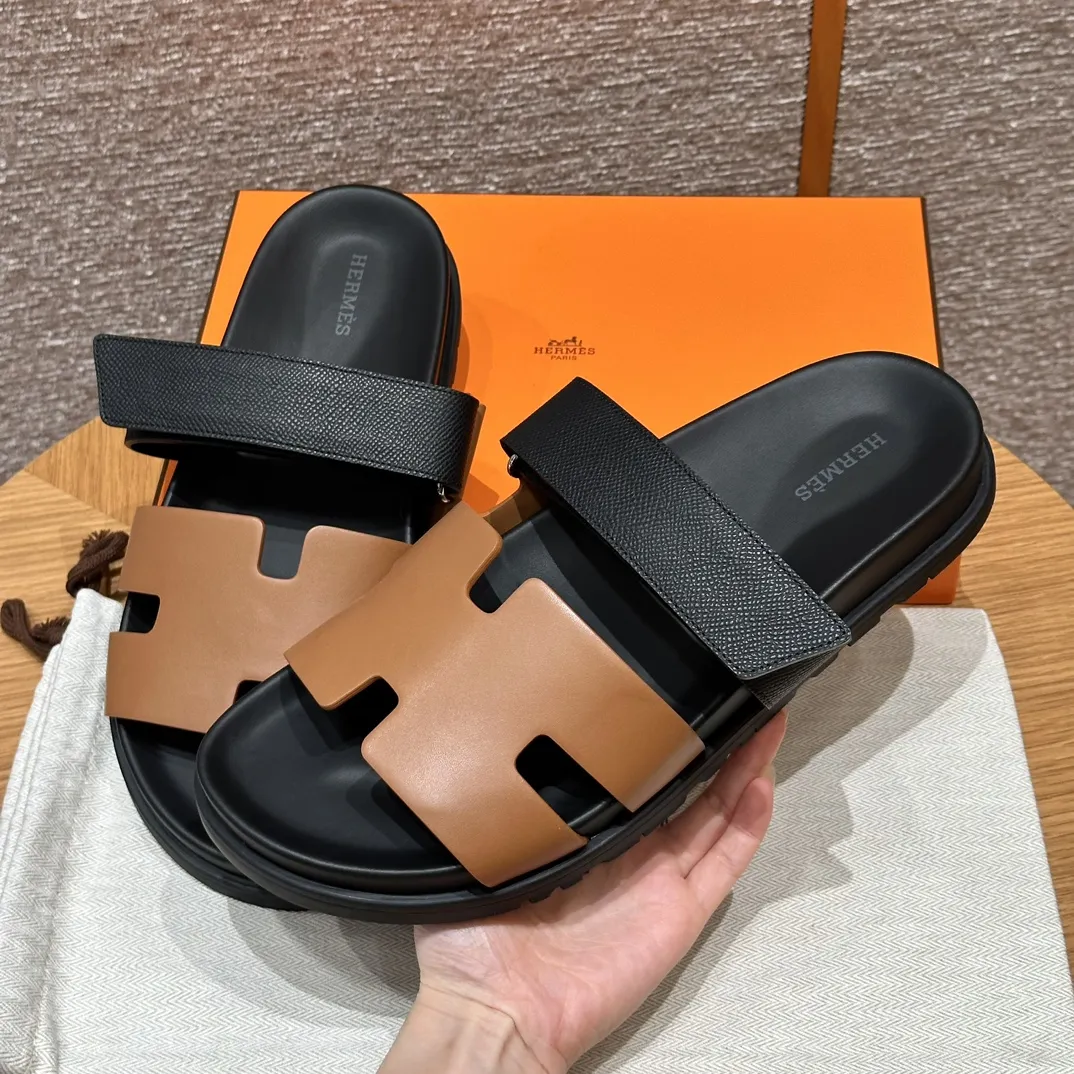 HERMES Мужские сандалии Chypre из овчины