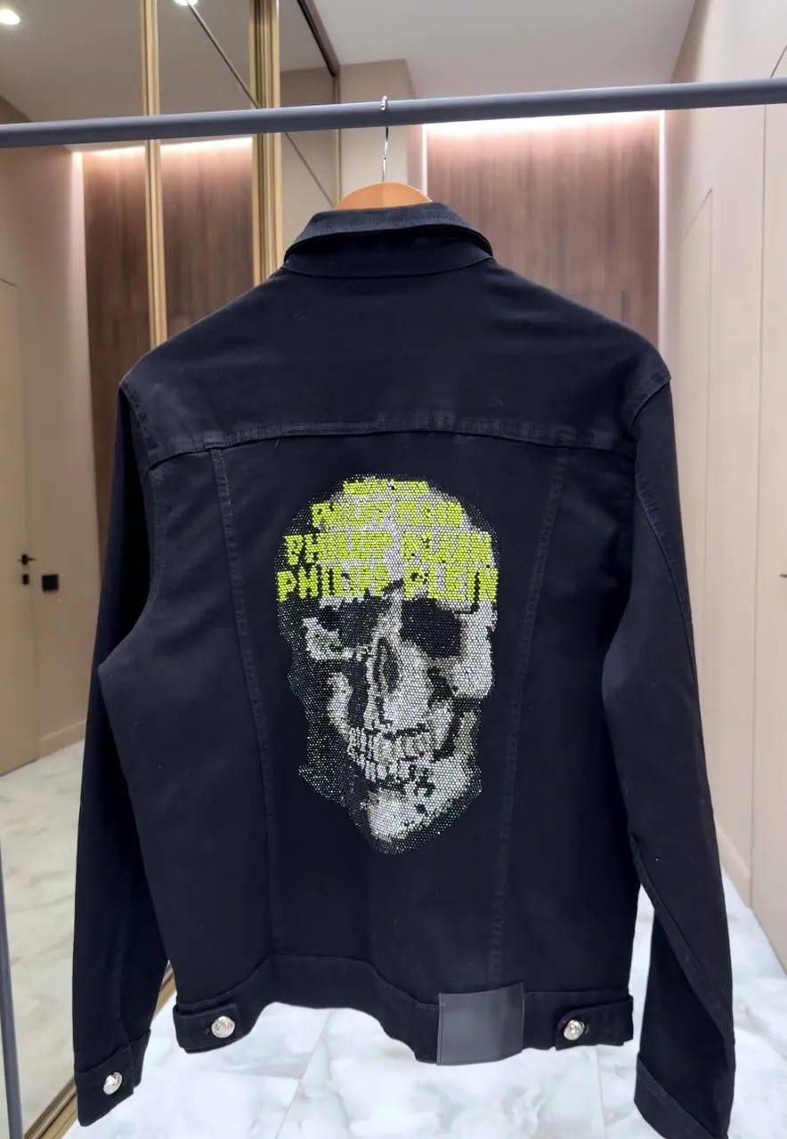 PHILIPP PLEIN Мужская джинсовка с черепом PHILIPP PLEIN Мужская джинсовка с черепом