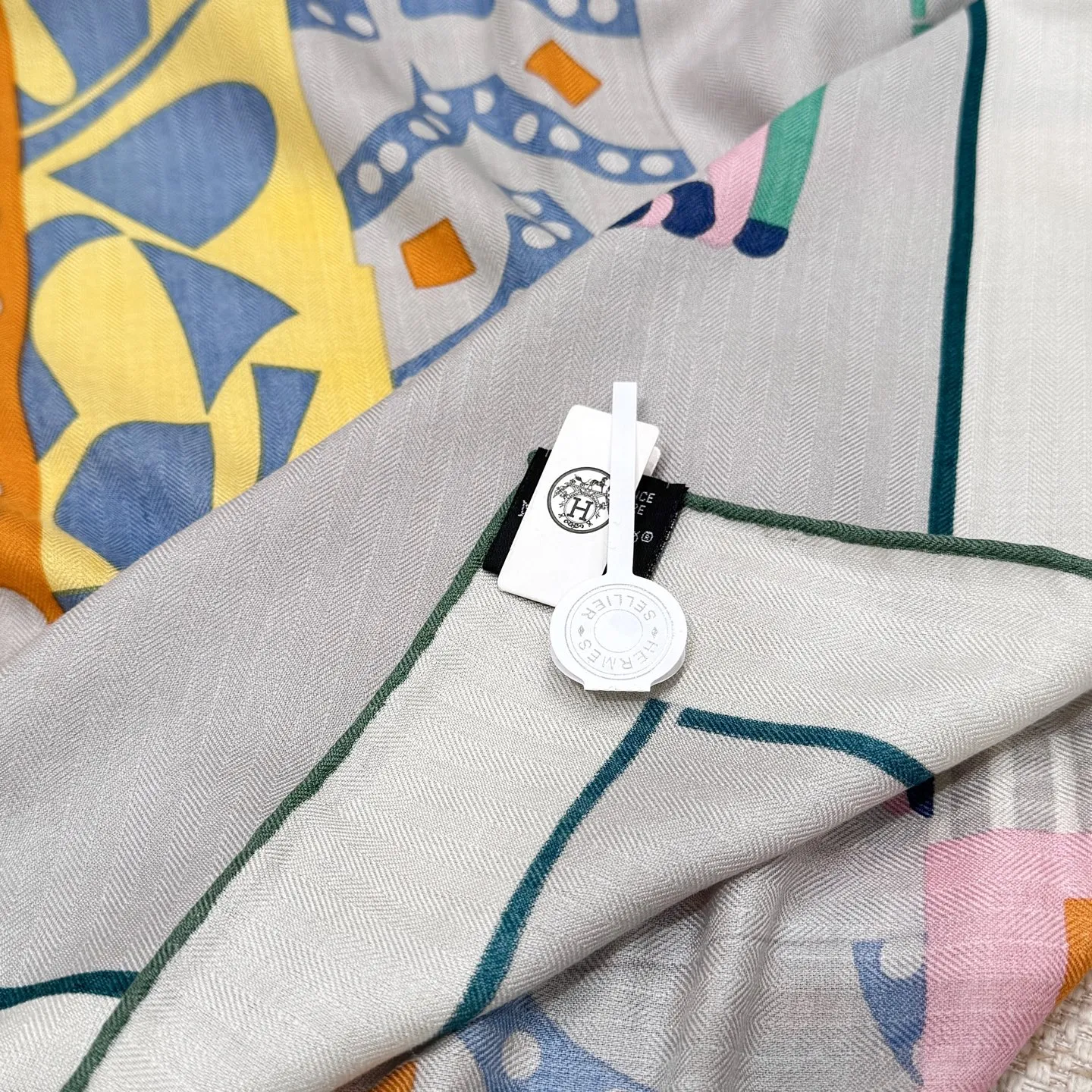 HERMES Женский шарф из смеси кашемира и шелка